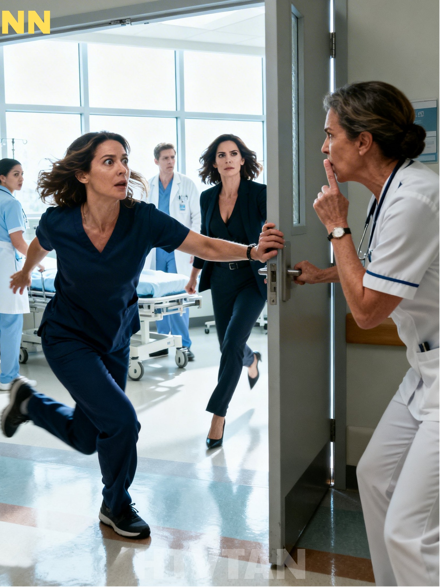 J’ai couru à l’hôpital pour voir mon mari en soins intensifs. Soudain, une infirmière m’a chuchoté : « CACHEZ-VOUS. MAINTENANT. FAITES-MOI CONFIANCE. » Elle m’a poussée dans la chambre d’à côté. À travers l’entrebâillement de la porte, j’ai vu une femme entrer. Ce que j’ai entendu dire m’a glacé le sang…