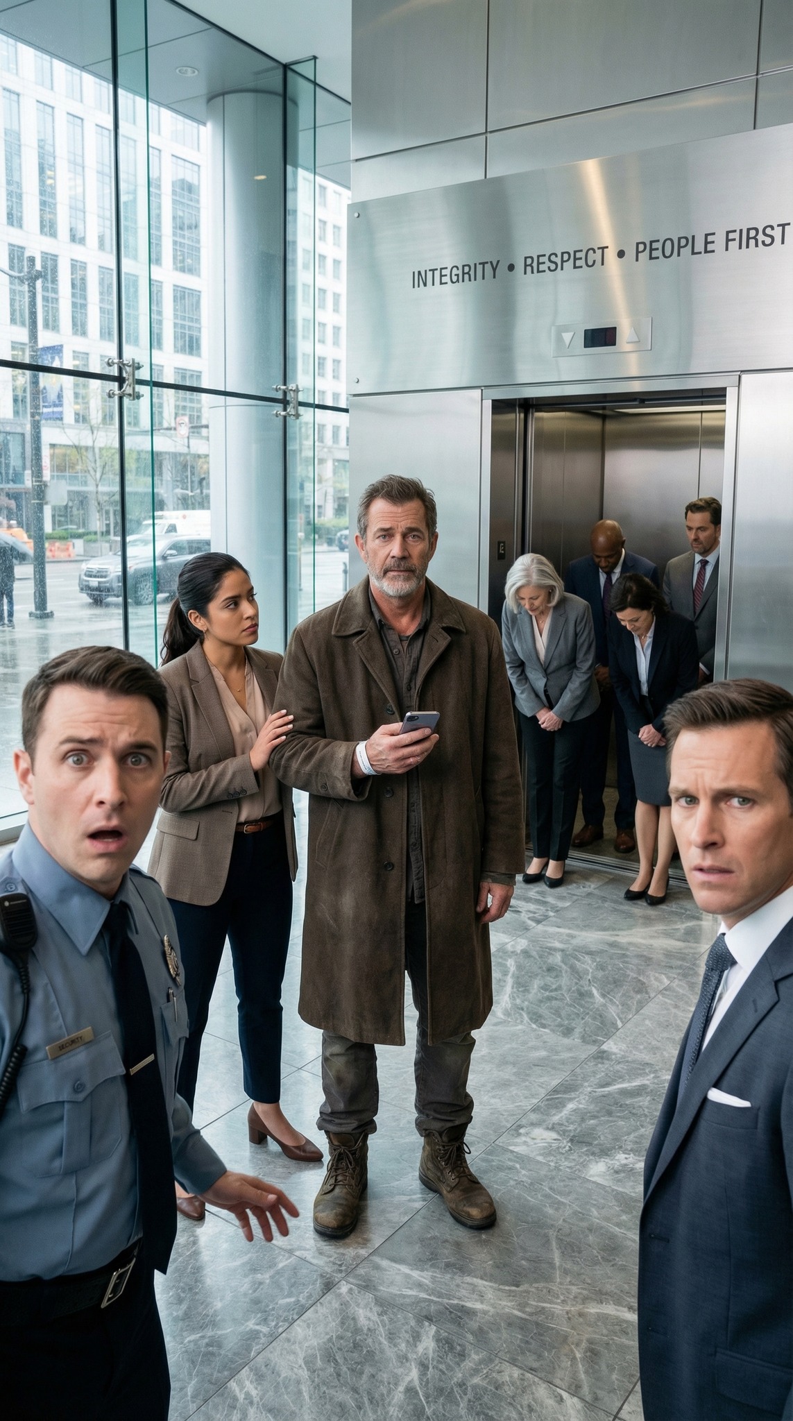 Il entra au siège d’Apex Dynamics à Seattle, vêtu d’un manteau usé, de chaussures éraflées et d’un bracelet d’hôpital. La sécurité le bouscula sans ménagement. « Dégage, clochard ! » lança une voix ricanante, les téléphones déjà en marche. Un seul stagiaire s’avança : « Arrêtez. C’est un être humain. » Daniel leva calmement son téléphone. « Amenez le conseil d’administration dans le hall. Immédiatement. » L’ascenseur s’ouvrit… et les dirigeants s’inclinèrent. La suite des événements risque de diviser tout le monde.