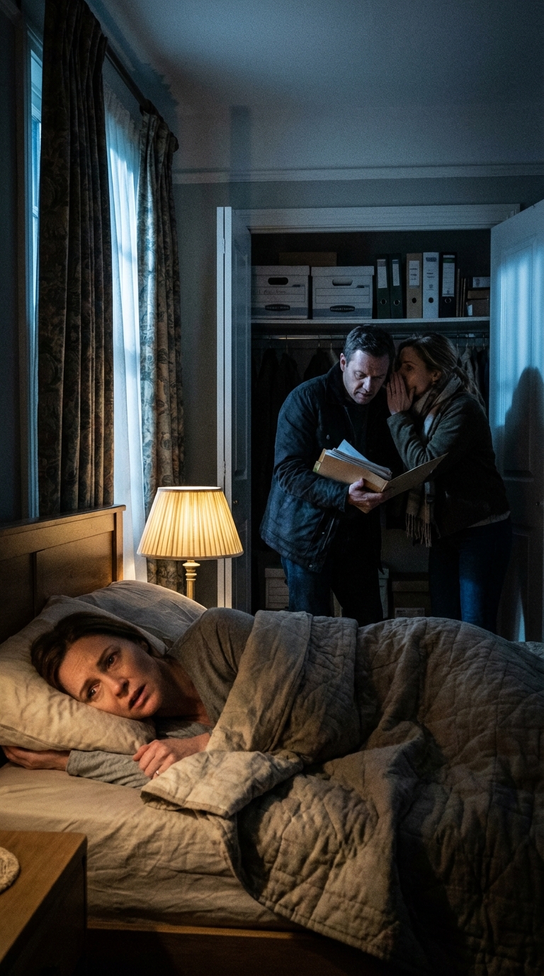 J’ai laissé le comprimé reposer sur ma langue, je l’ai caché dans ma joue et j’ai fait semblant de m’endormir. Après que mon mari m’eut murmuré bonne nuit, la porte s’est ouverte à nouveau en grinçant. « Elle dort », a-t-il murmuré, puis quelqu’un est entré derrière lui. Ce que j’ai vu m’a glacé le sang.