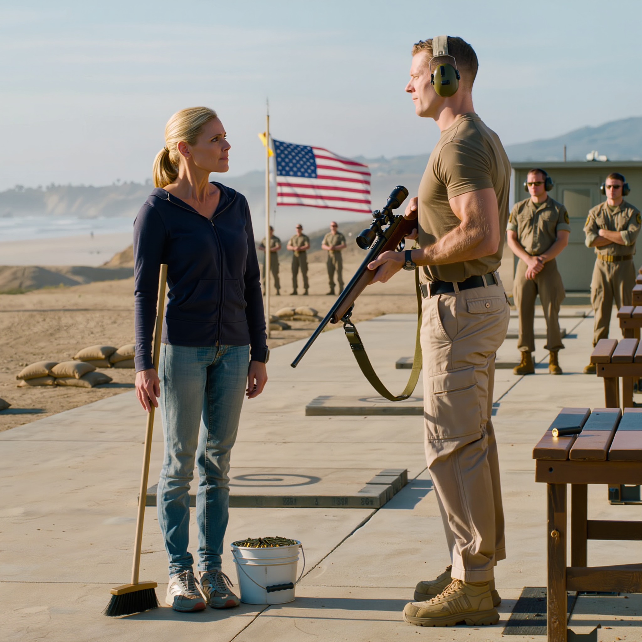 « Essaie.» Elle a parcouru le champ de tir de Coronado — jusqu’à ce qu’un jeune opérateur glisse sur son équipement et une dernière chance. À 5 h 30 du matin.