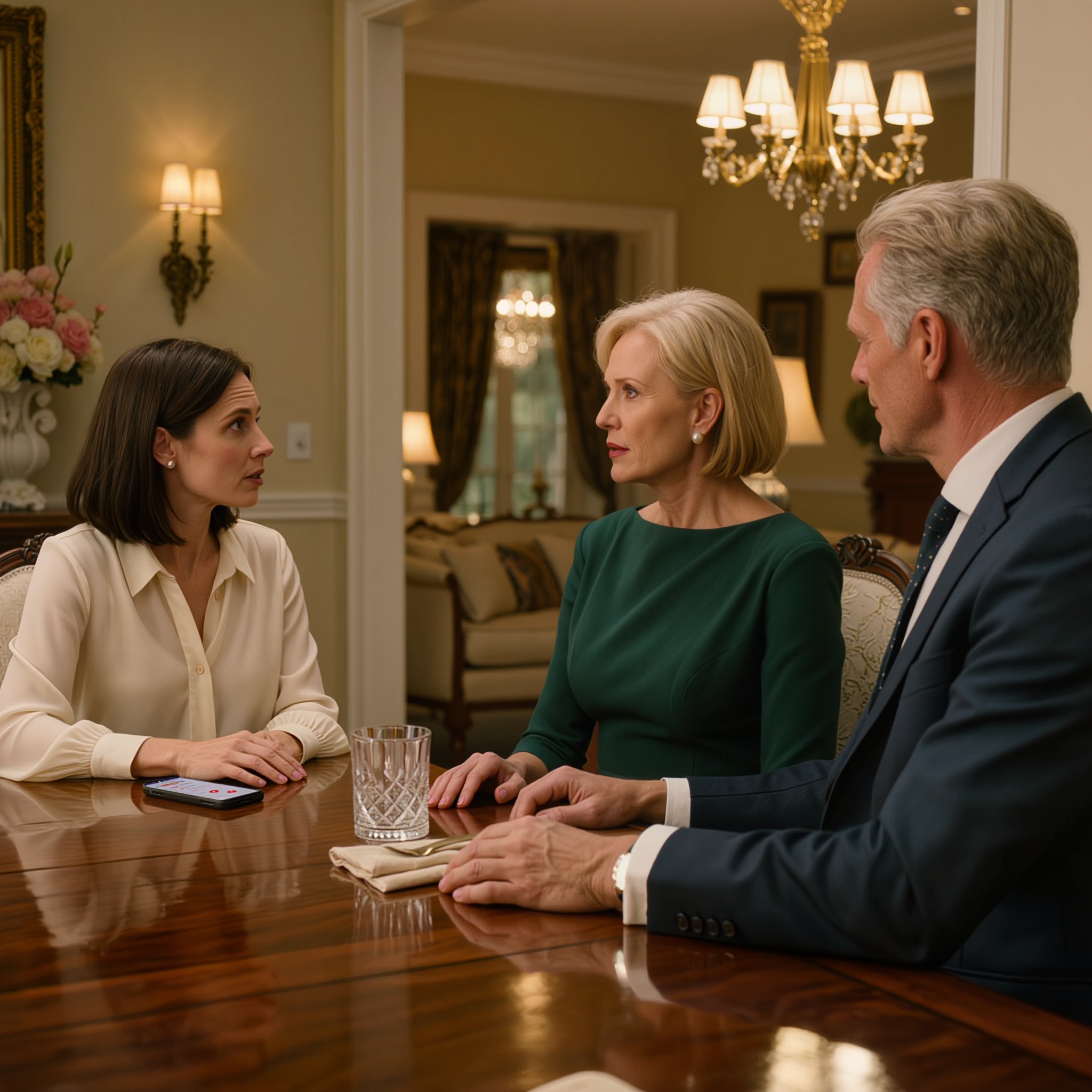 « On a appelé la salle et on a tout annulé », annonça maman. « Cet homme n’est pas fait pour toi. » Papa ajouta : « L’acompte n’était pas remboursable, alors on t’a fait économiser de l’argent aussi. » Puis le responsable de la salle appela : « Madame Thornton, une personne se faisant passer pour votre mère a tenté d’annuler votre événement chez vous. Souhaitez-vous que nous contactions la sécurité ? »  « On a appelé la salle et on a tout annulé », annonça maman. « Cet homme n’est pas fait pour toi. » Elle le dit pendant le dîner, comme si elle rangeait les couverts avant le dessert, d’un ton suffisamment calme pour que cela paraisse réfléchi. Papa enchaîna avec la satisfaction tranquille d’un homme convaincu d’avoir réglé une affaire familiale en un temps record, ajoutant que l’acompte était perdu de toute façon, alors au moins ils m’avaient épargné une saison coûteuse. Ils pensaient que la salle n’était qu’une dépense superflue de plus dans une vie qu’ils n’avaient qu’entrevu. Ce qu’aucun d’eux ne comprenait, c’est que le domaine, les lustres, les jardins, la salle de bal et tous les contrats liés à ce mariage m’appartenaient.  L’appel arriva alors que j’étais dans mon bureau du centre-ville, en pleine rédaction de contrats avec les fournisseurs, baignée par les derniers rayons du soleil couchant.  « Mademoiselle Patton, dit Patricia, une femme se présentant comme votre mère a appelé cet après-midi et nous a demandé d’annuler votre mariage. »  Je cessai de tourner les pages.  « Je suis désolée, dis-je. Pourriez-vous répéter ? »  « Elle a dit qu’elle intervenait à votre place. Lorsque nous avons expliqué que seul le propriétaire pouvait approuver un tel changement, je voulais m’assurer que vous l’appreniez de ma bouche. »  Le propriétaire.  Mes parents venaient justement d’essayer de réorganiser mon mariage dans la propriété même que j’avais achetée et restaurée. Ils croyaient encore que je gérais les propriétés d’autrui et que je m’en sortais grâce à de longs samedis et de bons commentaires.  Ils ignoraient tout de Riverside, qui m’appartenait.  Ce soir-là, je me suis garée dans l’allée circulaire de la maison de mes parents. La table était déjà mise. Ma mère avait allumé les grandes bougies ivoire qu’elle réservait aux « conversations importantes ». Mon père pliait sa serviette avec la même expression qu’aux dîners du conseil d’administration.  Maman prit la parole la première.  « Nous avons appelé la salle et tout annulé », dit-elle. « Cet homme n’est pas fait pour toi. »  Papa ajouta : « De toute façon, l’acompte était perdu, alors au moins on t’a évité une saison coûteuse. »  Je les regardai de l’autre côté de la table cirée.  « Vous avez appelé ma salle ? »  Ma mère m’adressa ce sourire patient qu’elle arborait chaque fois qu’un accord devait sonner comme de la gratitude.  « Nous nous sommes occupés d’un détail que tu n’as pas vu de trop près », dit-elle.  Le nom de James allait presque de soi. Ingénieur civil au regard doux, il possédait une berline fiable et cette assurance tranquille qui ne m’a jamais obligée à me faire discrète. Mes parents préféraient les présentations soignées et les adhésions à des clubs. James n’en avait jamais manqué. Simplement, il n’avait jamais fait partie de leur cercle.  Puis mon téléphone se remit à sonner.  Patricia.  Je répondis en mode haut-parleur.  « Mademoiselle Patton, je voulais confirmer que l’événement est maintenu », dit-elle. « Nous avons ajouté une note d’approbation supplémentaire au dossier. Comme la demande provenait d’une personne autre que le propriétaire, nous avons pensé que c’était préférable. »  Mon père fronça les sourcils.  « Le propriétaire ? » demanda-t-il.  Je posai délicatement mon verre.  « Oui, » répondis-je. « C’est moi. »  Un silence s’installa. Ma mère cligna des yeux une fois, puis une autre.  J’aurais pu tout leur expliquer sur-le-champ. L’annonce. Les permis. Les entrepreneurs. Les week-ends passés à arpenter les jardins, un café à la main et un carnet dans l’autre, à imaginer précisément ce que Riverside pourrait devenir. J’aurais pu leur raconter comment chaque réservation m’avait aidée à franchir l’étape suivante, comment cet endroit qu’ils qualifiaient de « trop extravagant » était devenu la meilleure décision de ma vie.  Au lieu de cela, je laissai le silence s’installer.  Plus tard dans la soirée, j’appelai James depuis la terrasse de Riverside.  « Alors, » dit-il après m’avoir écoutée, « à quoi veux-tu que ressemble le prochain chapitre ? »  « Magnifique », dis-je. « Très bien organisé. Et mémorable. »  Il rit doucement. « On dirait que tu as déjà tout prévu. »  « C’est exact. »  Au cours des trois jours suivants, j’avançai le dîner de répétition, j’élargissais la liste des invités, j’ajustai le plan de table et j’ajoutai juste ce qu’il faut de fantaisie pour que la soirée paraisse naturelle. Ma sœur Vanessa avait promis d’être là. Les parents de James proposèrent d’arriver en avance.  Lorsque ma mère reçut son invitation, elle appela dans l’heure qui suivit.  « Un dîner de répétition à Riverside ? » dit-elle. « Ça me paraît un peu prétentieux. »  Je contemplai une photo encadrée du domaine au crépuscule.  « Je pense que ce sera parfait », dis-je.  La nuit arriva, baignée de guirlandes lumineuses et d’une douce brise printanière. Les invités flânaient dans le jardin, une coupe de champagne à la main. James semblait serein dans son costume bleu marine. Mes parents arrivèrent à l’heure et admirèrent chaque recoin du domaine avec l’approbation naturelle de ceux qui croyaient encore juger les choix de quelqu’un d’autre.  Puis le dîner commença. Le dessert fut servi. Je me levai, levai mon verre et sentis le calme s’installer dans la salle de bal.