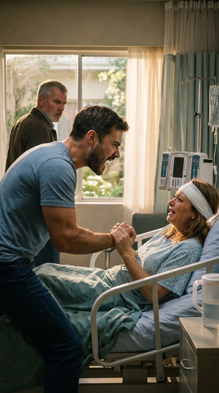 « Après avoir été percutée par une voiture, j’ai été hospitalisée pour de graves blessures. Quelques heures plus tard, mon mari a fait irruption et a crié : « Arrête tes simagrées ! Lève-toi et prépare le repas d’anniversaire de ma mère ! » Je suis restée silencieuse, mais il m’a tirée du lit en disant qu’il ne gaspillerait pas d’argent pour mes « drames ». Puis la porte s’est ouverte et mon mari s’est mis à trembler en voyant qui entrait… »