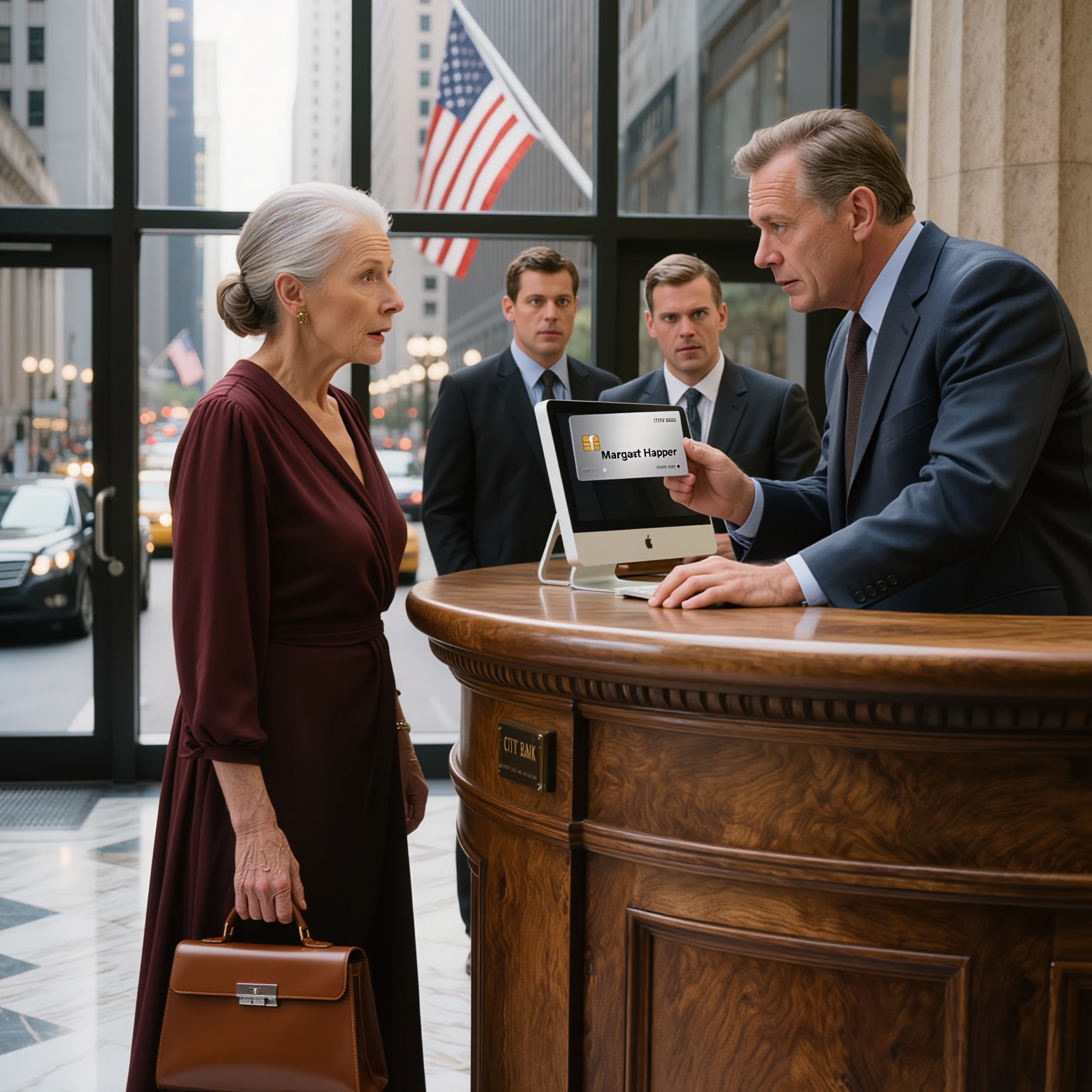 « Mon mari a divorcé et m’a laissée sans rien. Quand j’ai utilisé la vieille carte que mon père m’avait léguée, le directeur de la banque a pâli et m’a chuchoté : « Madame… savez-vous seulement ce que vous possédez réellement ? » »