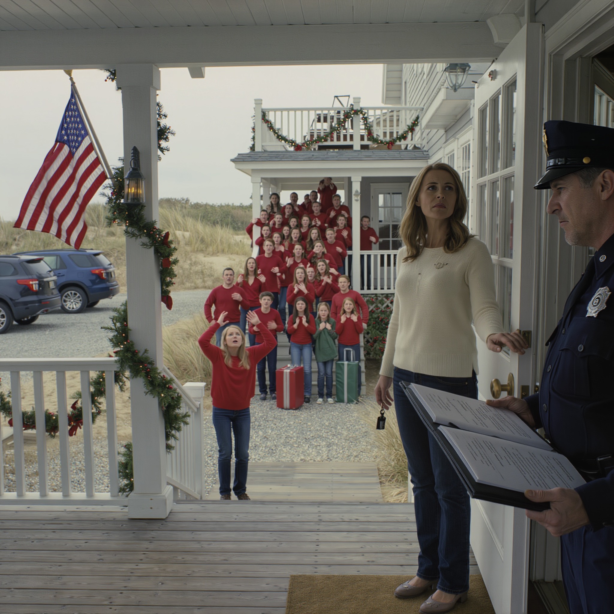 Pendant quinze ans, mes parents m’ont dit que Noël n’était « pas le bon moment » pour moi, et j’ai passé chaque mois de décembre seule, à regarder toute ma famille fêter Noël dans la maison de plage de ma grand-mère à travers les photos des autres. Puis, son avocat m’a appelée en secret, et à Noël dernier, vingt-trois membres de la famille se sont présentés à cette même maison avec des valises, des pulls assortis et une assurance déconcertante… jusqu’à ce qu’un adjoint du shérif ouvre un dossier à ma porte.