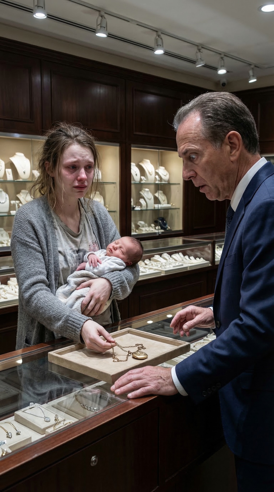 Mon mari avait une maîtresse, et le jour de mon accouchement, il m’a jetée à la rue avec notre nouveau-né, comme si nous n’étions rien. Sans le sou, je serrais contre moi la seule chose qui me restait : le collier que j’avais porté toute ma vie. Mais dès que le bijoutier l’aperçut, son visage se décomposa. « Mademoiselle… votre père vous cherche depuis vingt ans. » À cet instant précis, toutes mes certitudes s’effondrèrent…