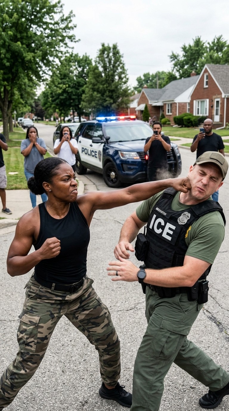 « Des agents de l’ICE prennent pour cible une femme noire – choqués lorsqu’elle riposte, elle est une membre des forces spéciales Delta »