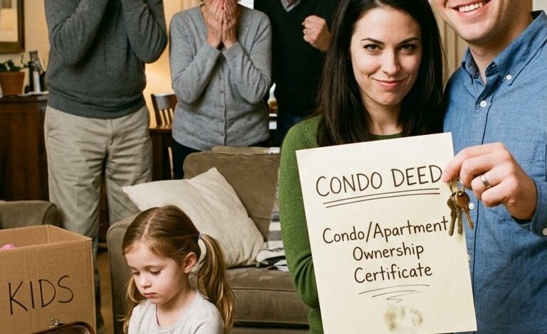 « Tu n’habites plus ici », ont dit mes beaux-parents à ma fille de 12 ans, avant de la forcer à faire ses valises pendant que ma belle-sœur emménageait dans notre appartement à 473 000 dollars. Quand mon mari l’a appris, il n’a pas crié. Il a juste souri et dit : « La maison est… » Ils ont instantanément pâli.