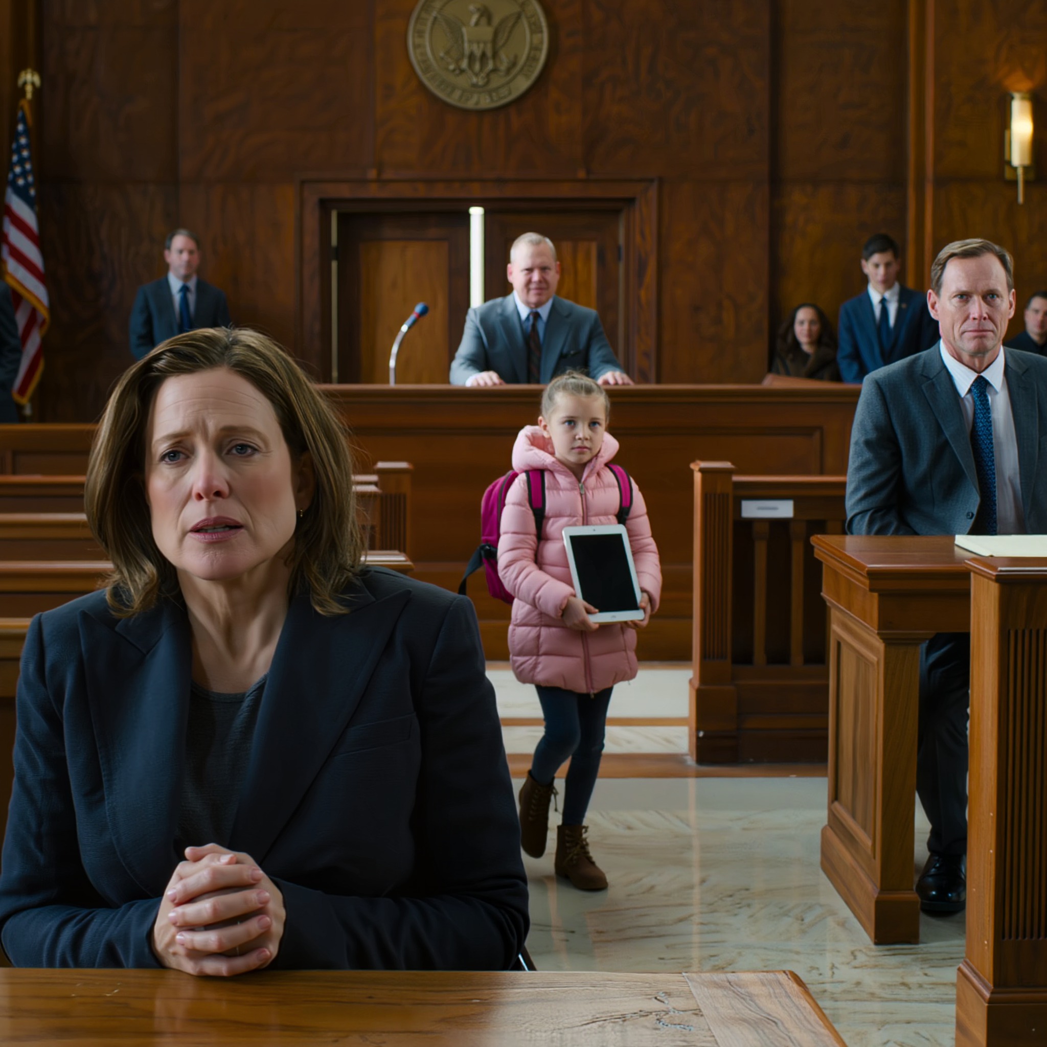 Mon mari a demandé la garde exclusive, affirmant que je n’étais pas « fiable ». Ma fille a demandé à l’officier d’audience : « Puis-je vous montrer ce que fait papa ? » Lorsque l’écran s’est éclairé, un silence de mort s’est abattu sur la pièce.