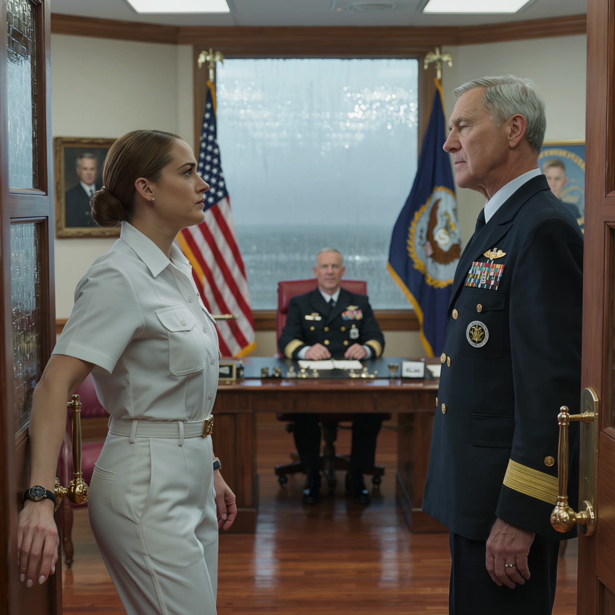 J’ai réglé l’addition refusée d’un vieux vétéran dans un restaurant pluvieux près de Norfolk et je me suis éclipsé avant qu’il puisse me remercier. Deux semaines plus tard, je suis entré dans le bureau de mon commandant, j’ai vu le même homme discret assis là, en uniforme bleu marine, quatre étoiles sur les épaules, et j’ai réalisé que ce qui allait se produire était bien plus important que tout ce que j’avais imaginé.