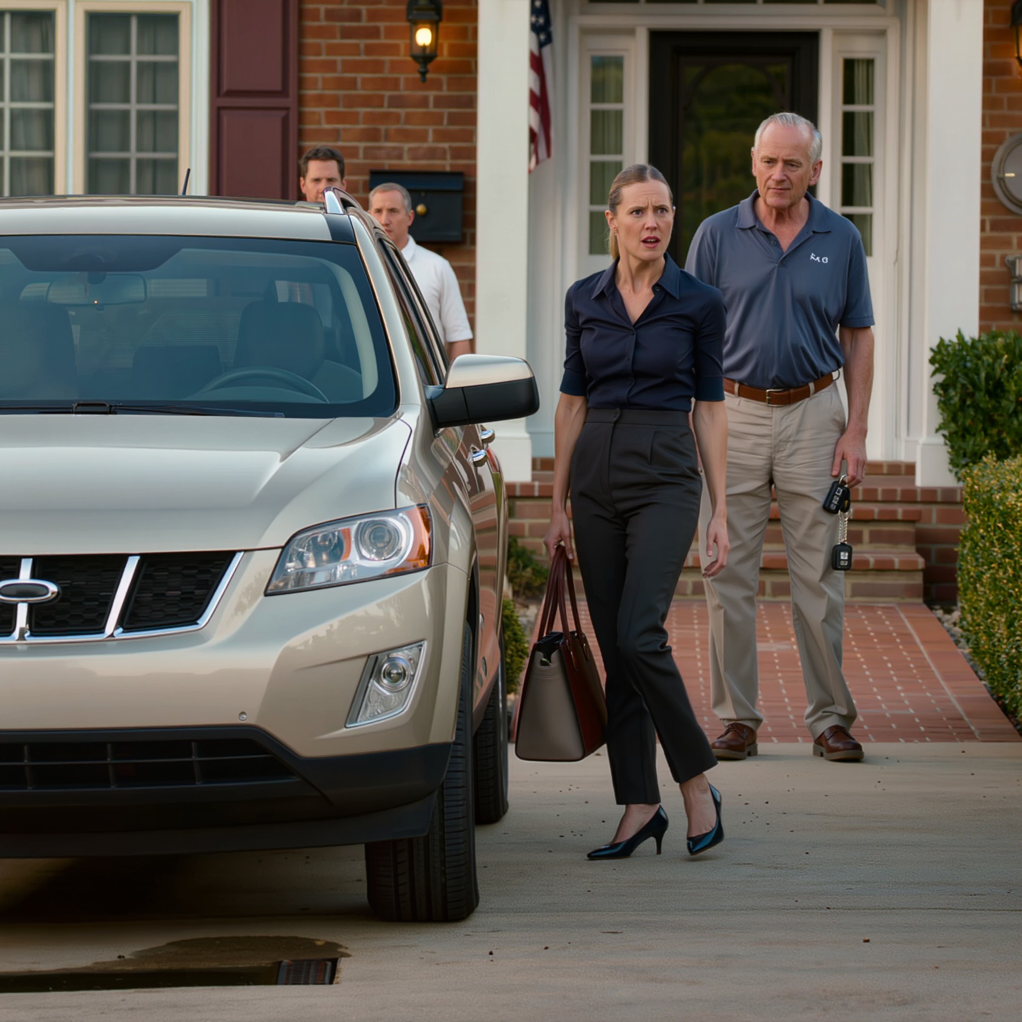 Je suis rentrée et j’ai trouvé mon SUV à 60 000 $ disparu. Mon père a ri : « On l’a donné à Lucas, c’est le chef de famille.» Je n’ai pas crié. J’ai juste demandé : « Son permis est toujours suspendu ?» Puis j’ai passé un coup de fil.