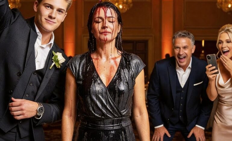 Un riche garçon a versé du vin sur une PDG —