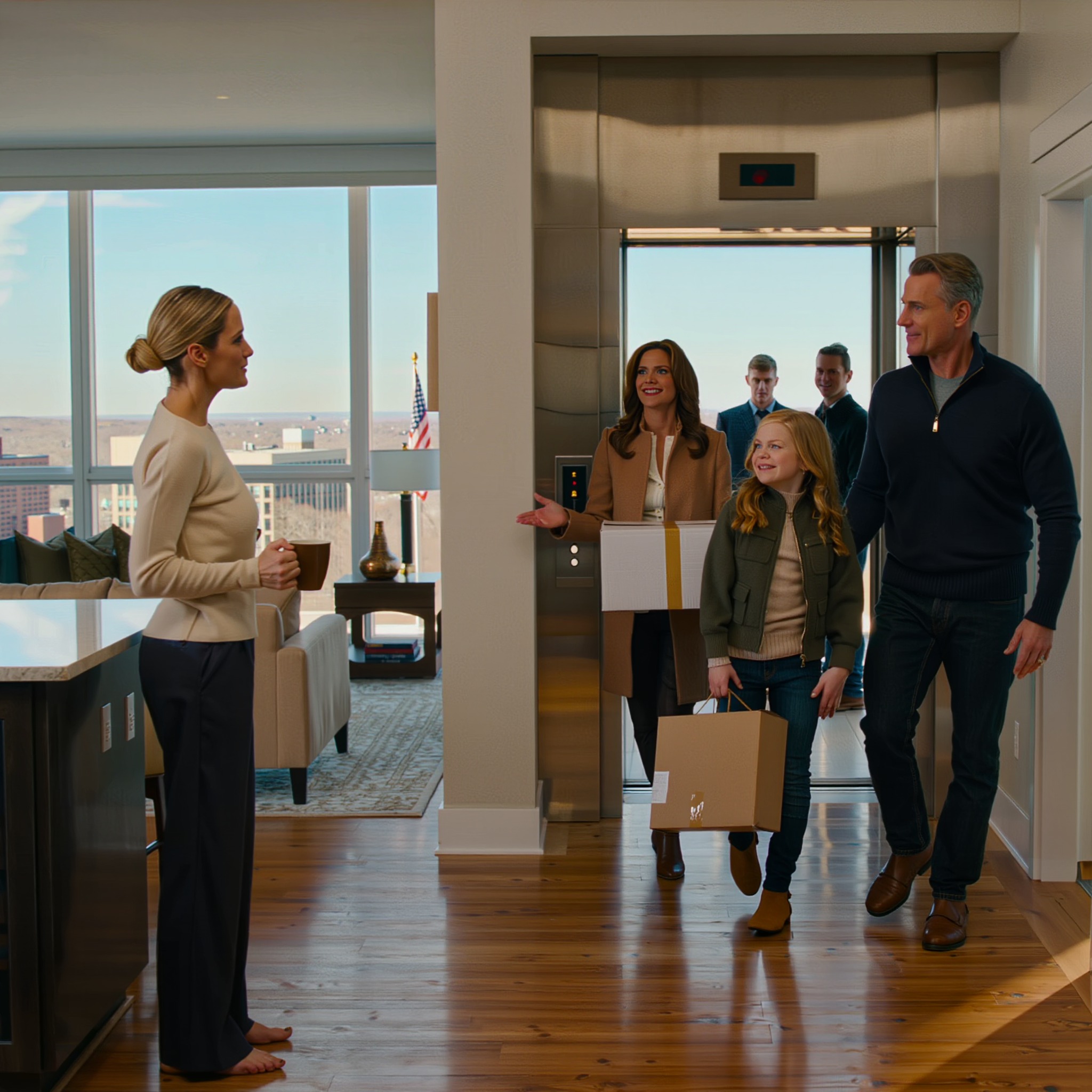 J’ai acheté un penthouse de luxe en toute discrétion. Quelques jours plus tard, ma famille est arrivée avec des cartons : « Ta sœur emménage.» J’ai souri, proposé du café… et je leur ai montré ce que j’avais fait.