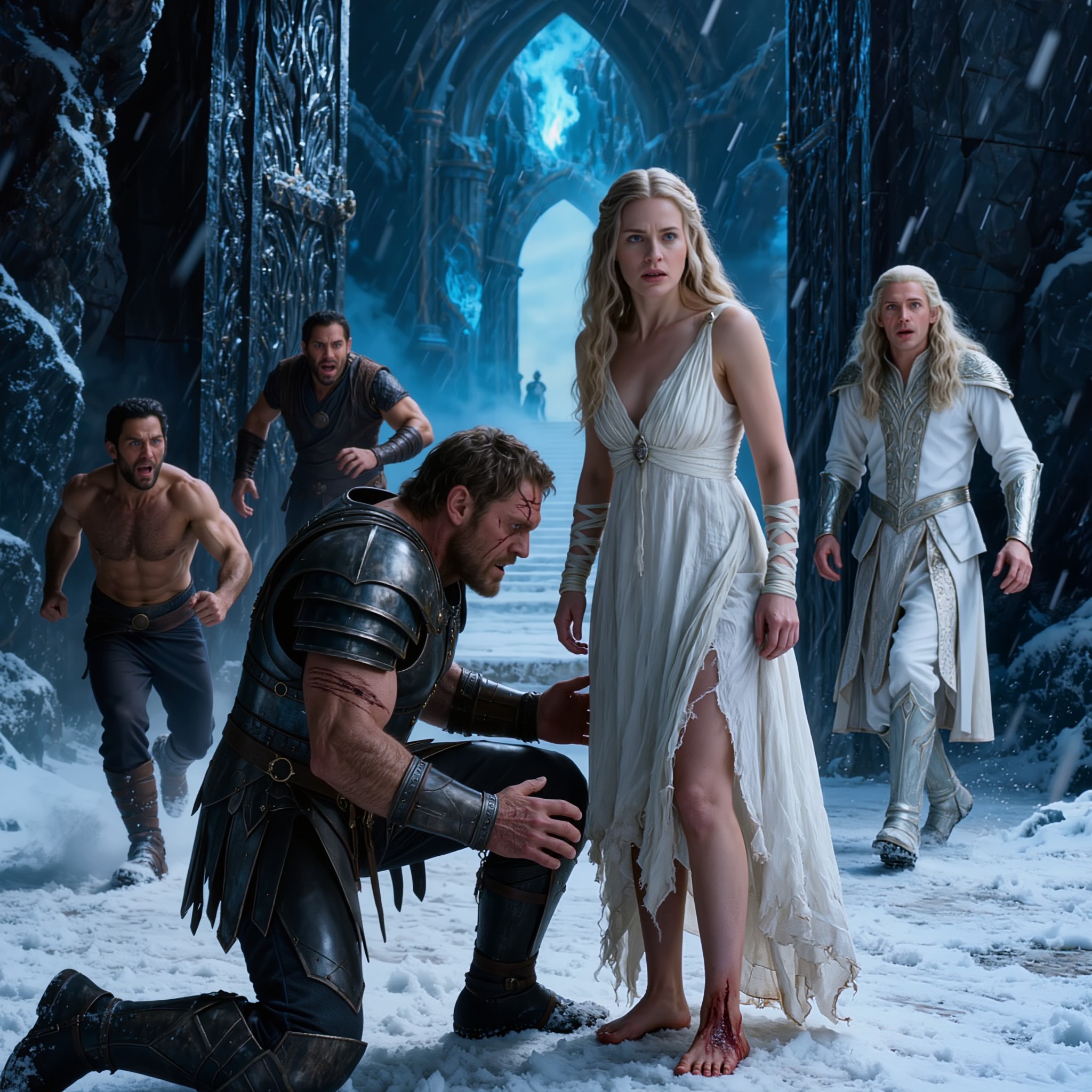 Ils avaient vêtu ma petite sœur de soie blanche pour mourir dans la vallée, alors j’ai pris sa place et suis entrée pieds nus dans la citadelle de glace. Mais quand le roi des monstres a vu mes pieds ensanglantés, il ne m’a pas mordue. Il s’est agenouillé et m’a demandé : « Où sont tes chaussures ? » Et à cet instant, j’ai compris que ceux qui m’avaient élevée m’avaient menti au sujet des monstres de la montagne.