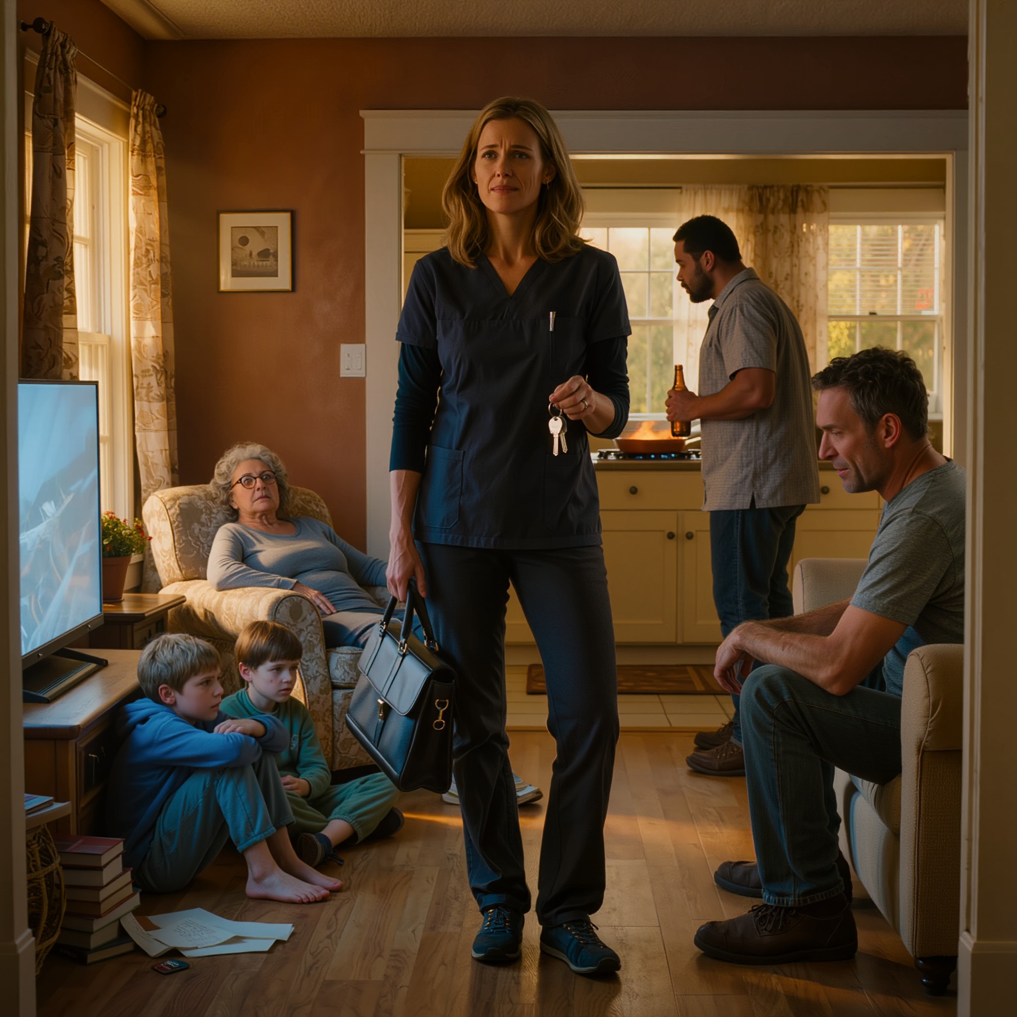 Après une longue journée de travail, j’ai ouvert la porte et j’ai trouvé six membres de la famille de mon mari confortablement installés, attendant le dîner. J’ai souri poliment, je suis allée dans la chambre et j’ai refermé la porte derrière moi. Je n’avais aucune intention de cuisiner ; j’avais déjà mangé en rentrant.