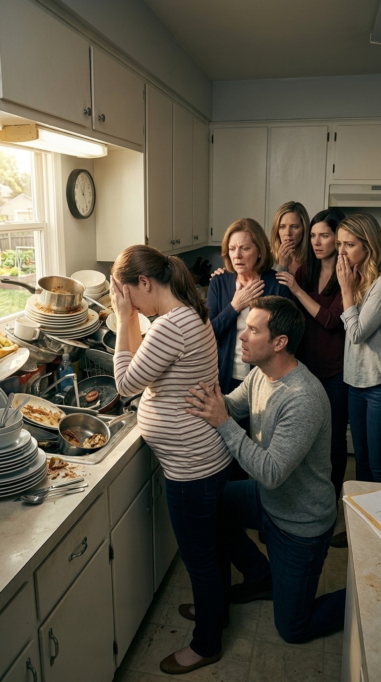 Quand je suis entré dans la cuisine et que j’ai vu ma femme, enceinte de huit mois, seule à l’évier à dix heures du soir, j’ai craqué. J’ai immédiatement appelé mes trois sœurs et je leur ai dit ce qu’aucune d’elles ne s’attendait à entendre. Le silence a été immédiat au bout du fil, mais la réaction de ma mère a tout changé.
