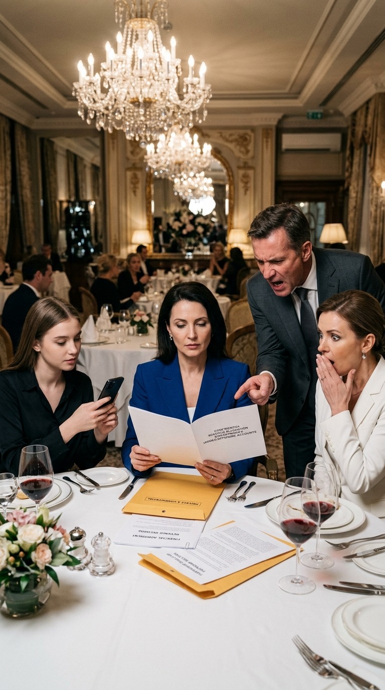 Mes mains ne tremblaient pas lorsque j’ai lu leur lettre de désaveu au restaurant cinq étoiles. Le téléphone de ma sœur a enregistré ma crise de larmes, que je pressentais. Mes parents observaient, satisfaits. Puis j’ai pris ma propre enveloppe. Ils voulaient que je craque.