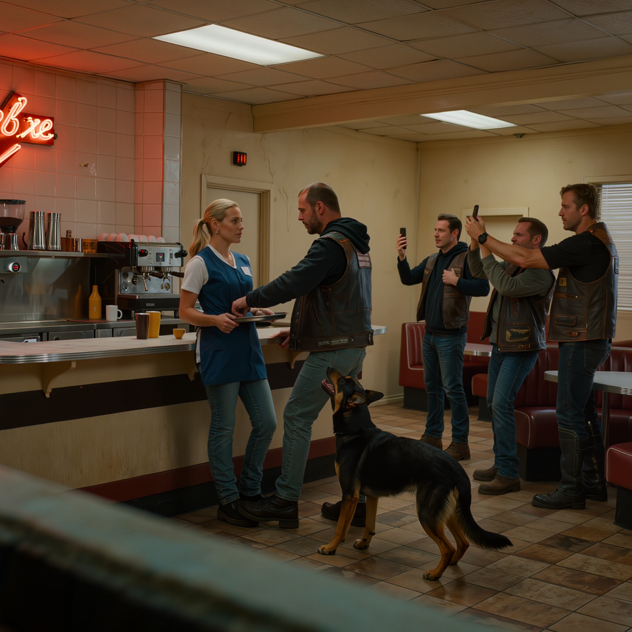 Un ancien Navy SEAL, se déplaçant avec des béquilles, demanda une place à une serveuse, et l’atmosphère de la salle à manger changea du tout au tout avant même que quiconque ne comprenne pourquoi. Le restaurant résonnait des bruits habituels du matin — le café qui coule, les assiettes qui glissent, les routiers qui commentent les résumés des matchs de football, les rires des ouvriers du bâtiment près des fenêtres — jusqu’à ce qu’un geste de bienveillance révèle une histoire cachée.