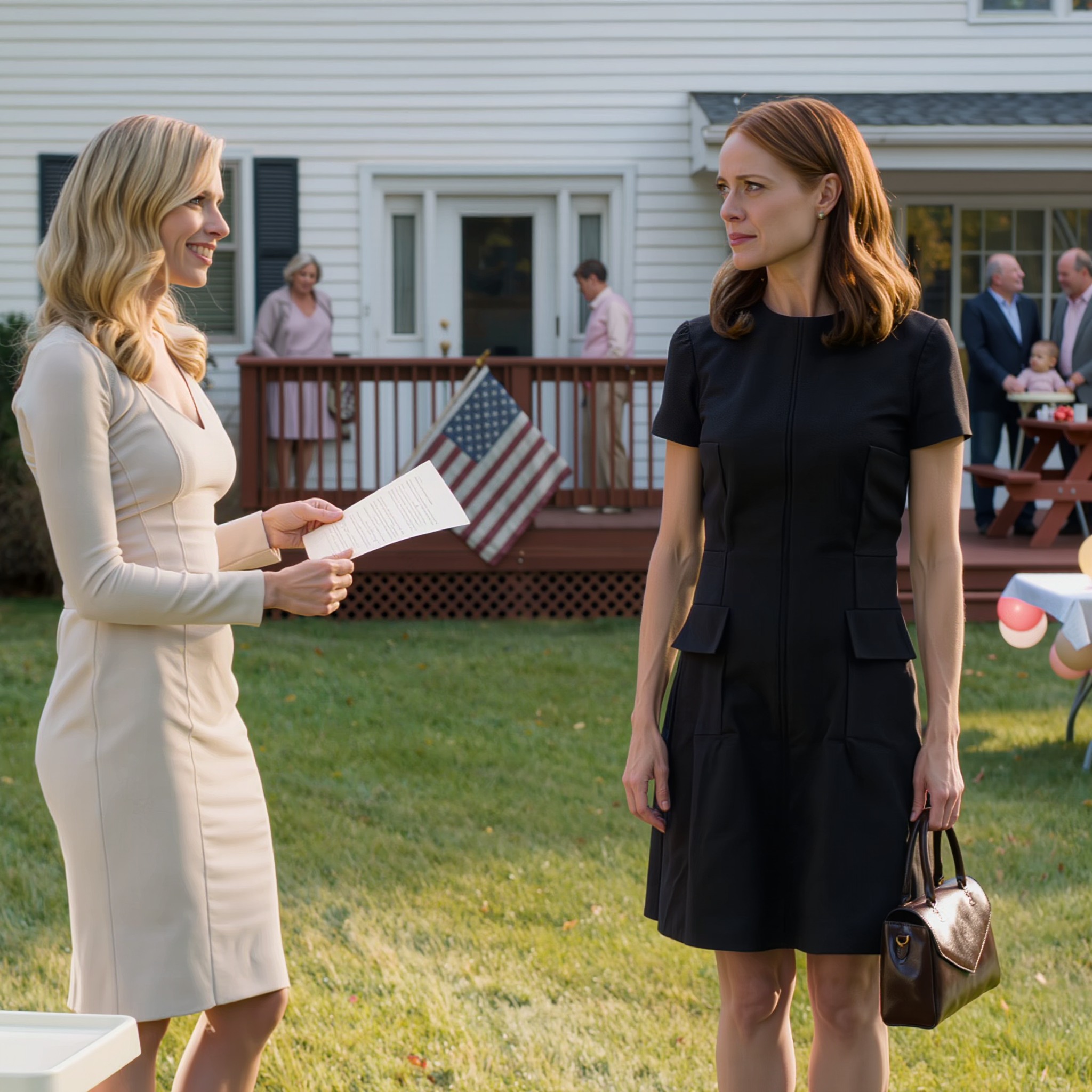 Après avoir dit au revoir à mon mari, je suis allée à la fête du premier anniversaire du fils de ma sœur, et elle a annoncé : « Mon fils est l’enfant de votre mari, alors je réclame la moitié de votre maison à 800 000 $. » Elle a même brandi un « testament ». J’ai dit : « Ah, je vois », et j’ai dû me retenir de sourire. PARCE QUE MON MARI…