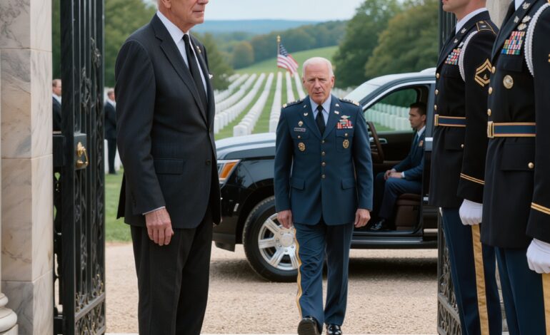 Lors des funérailles d’un commandant, la sécurité a refoulé un vieil homme — jusqu’à ce qu’un haut responsable intervienne.