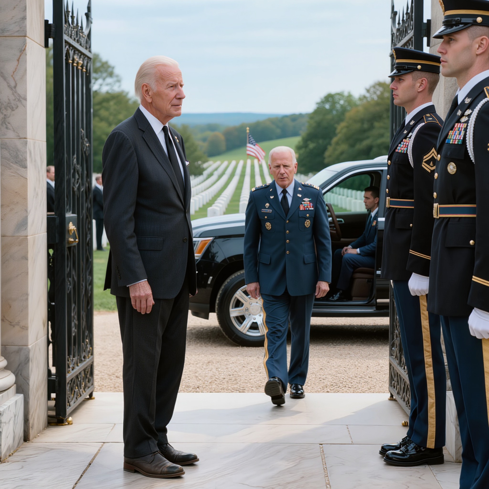Lors des funérailles d’un commandant, la sécurité a refoulé un vieil homme — jusqu’à ce qu’un haut responsable intervienne.