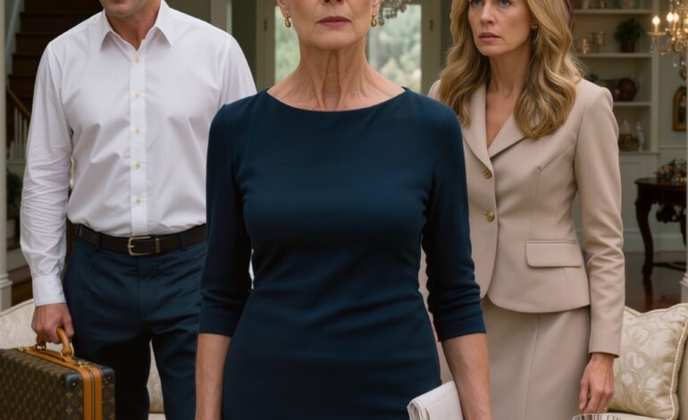 Le samedi où mon fils est apparu sur le perron de ma maison après treize ans de silence, debout aux côtés de son élégante épouse et d’une rangée de valises de luxe comme si ma maison était déjà la leur, j’ai compris que certaines retrouvailles ont le visage de la famille et les manières d’une prise de contrôle.