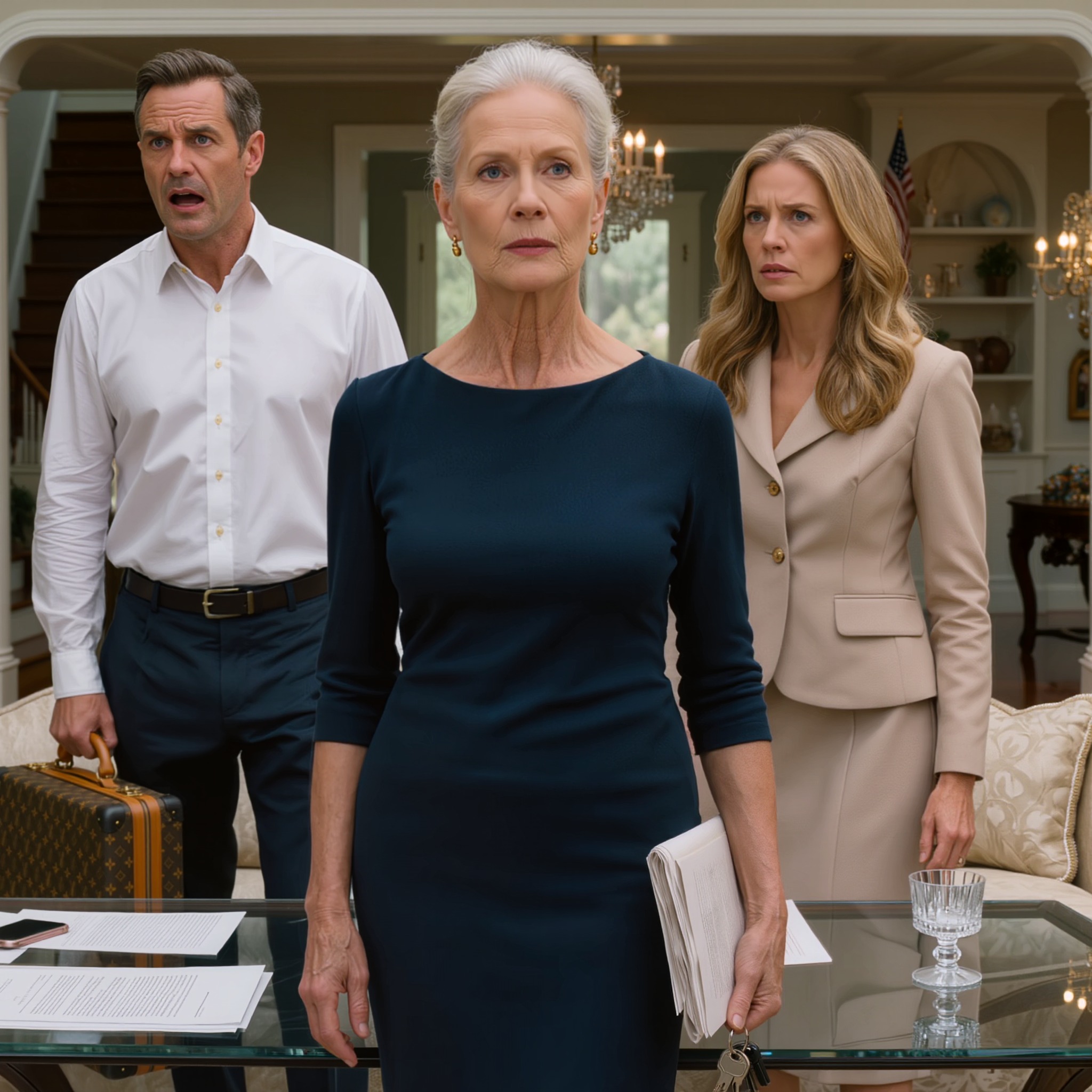 Le samedi où mon fils est apparu sur le perron de ma maison après treize ans de silence, debout aux côtés de son élégante épouse et d’une rangée de valises de luxe comme si ma maison était déjà la leur, j’ai compris que certaines retrouvailles ont le visage de la famille et les manières d’une prise de contrôle.