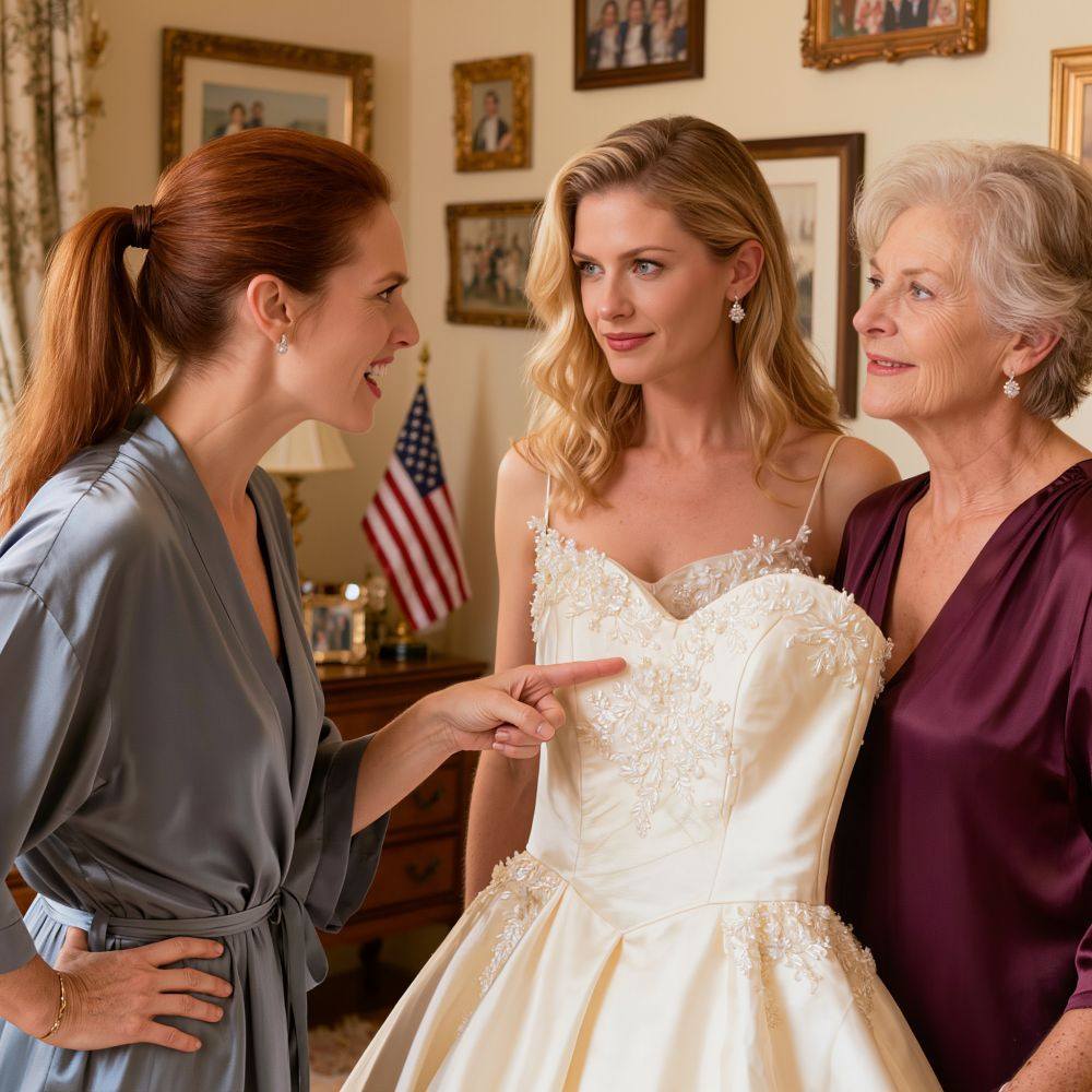 Je suis entrée dans la pièce et j’ai vu ma sœur porter ma robe de mariée ; elle comptait même être demoiselle d’honneur à mon propre mariage. Maman a dit : « Laisse ta sœur se sentir spéciale, elle aussi. » Je l’ai regardée droit dans les yeux et j’ai crié : Enlève-la, sinon il n’y aura pas de mariage ! Elle a ri de moi, jusqu’à ce qu’elle comprenne que j’étais tout à fait sérieuse.