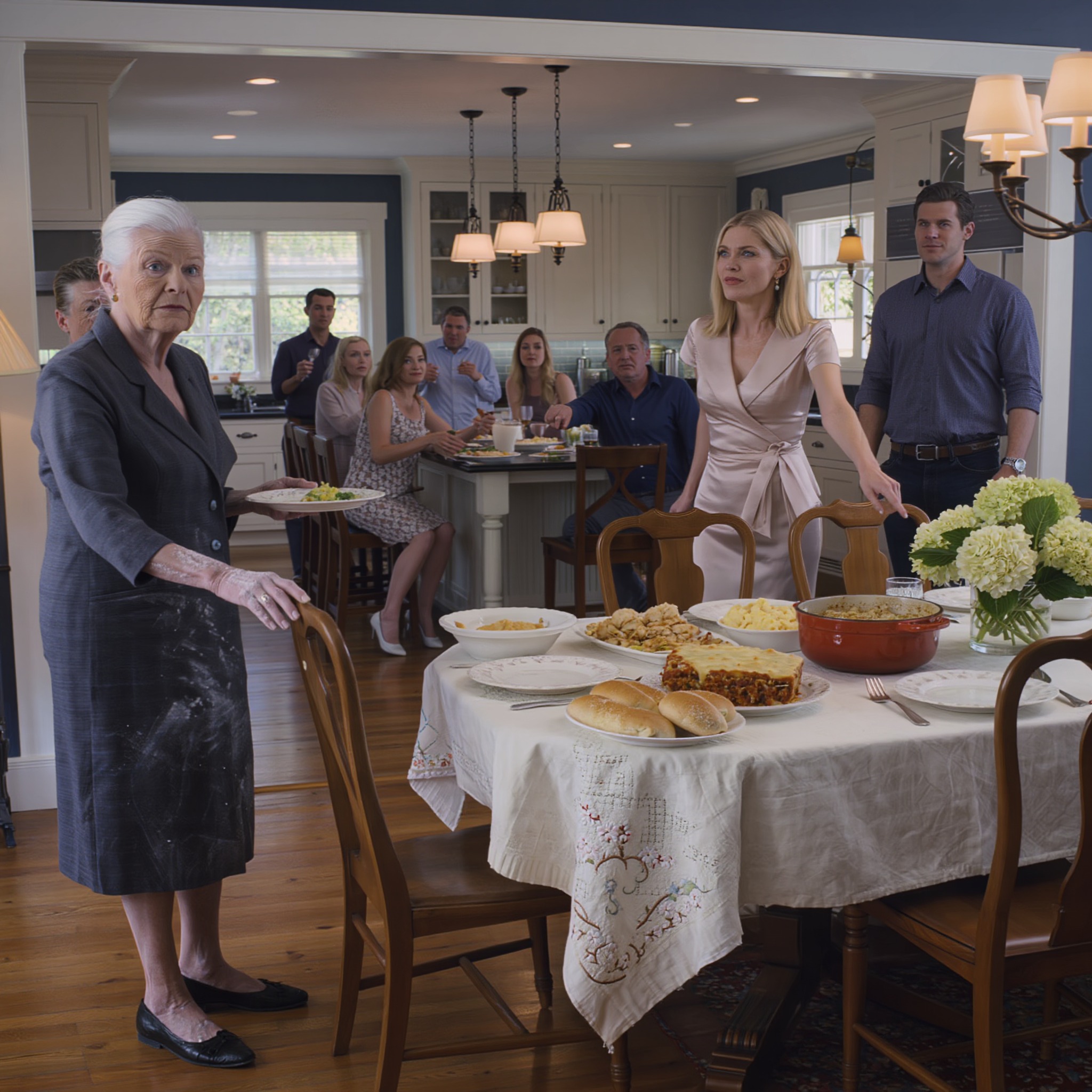 « S’il te plaît, pars. Tu n’étais pas sur la liste des invités.» m’a dit ma belle-fille alors que j’étais assise à la table que j’avais préparée pour mon anniversaire. Mais c’était ma maison. Je me suis levée lentement, j’ai marché jusqu’à la porte et j’ai fait quelque chose qui a laissé tous les invités sans voix.
