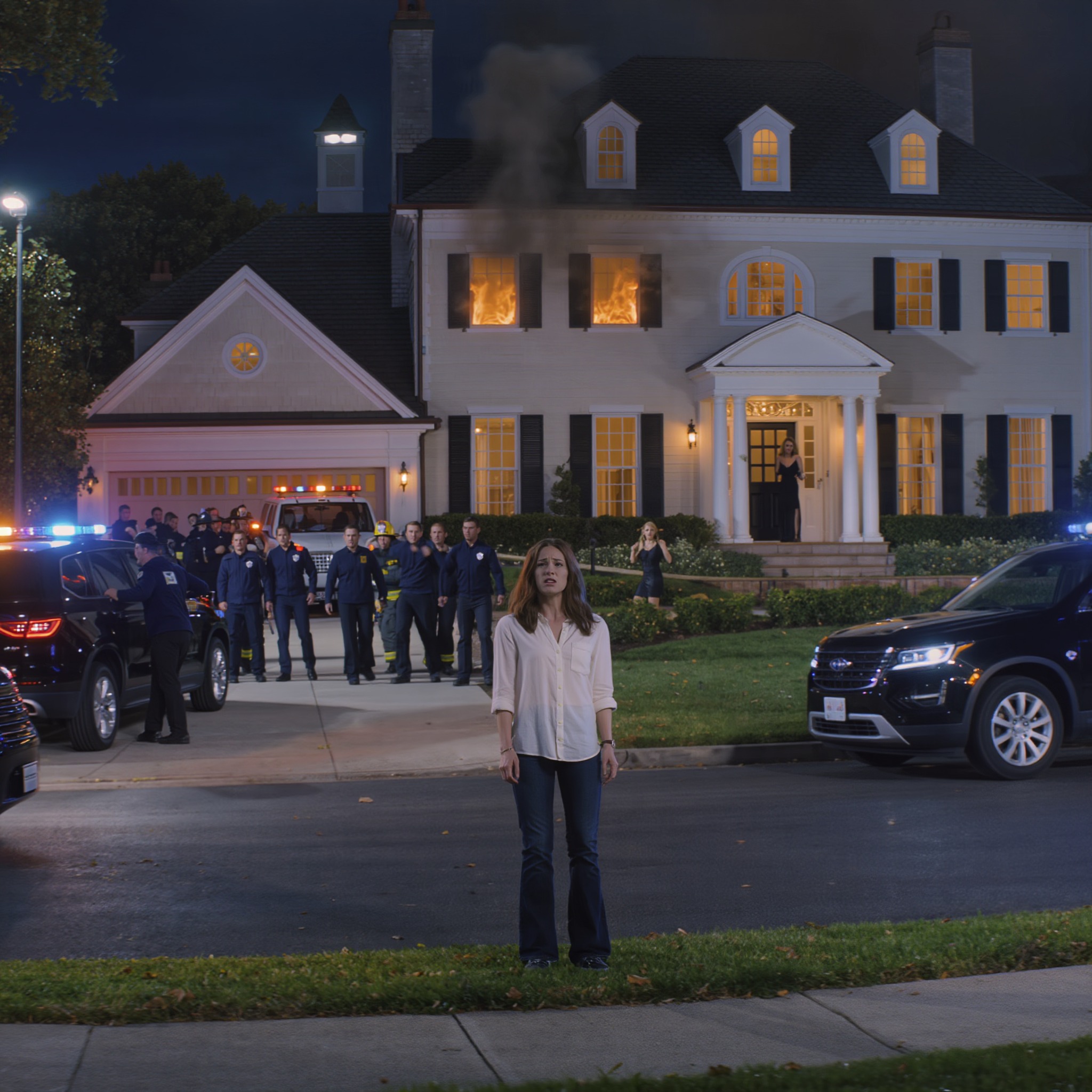 Neuf ans après que sa mère l’a enterrée devant les caméras, Trinity se tient de l’autre côté de la rue, face à une maison en flammes, les gyrophares du FBI clignotant, un vieux téléphone à la main, et un message qui brille encore sur l’écran : Je suis vivante. Tu m’as manqué ?