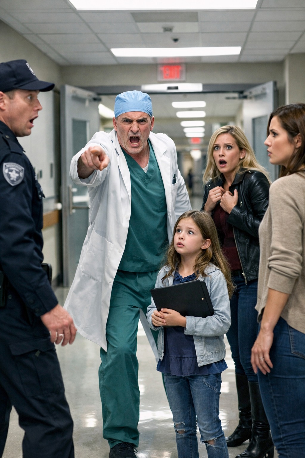 « Les nounous attendent dehors », lança ma sœur avec un sourire narquois tandis que la sécurité s’approchait. Ma fille était en train de faire du cardio derrière ces portes. Soudain, le chirurgien en chef fit irruption : « Pourquoi ma femme est-elle dans le couloir ? » Le vigile devint livide.