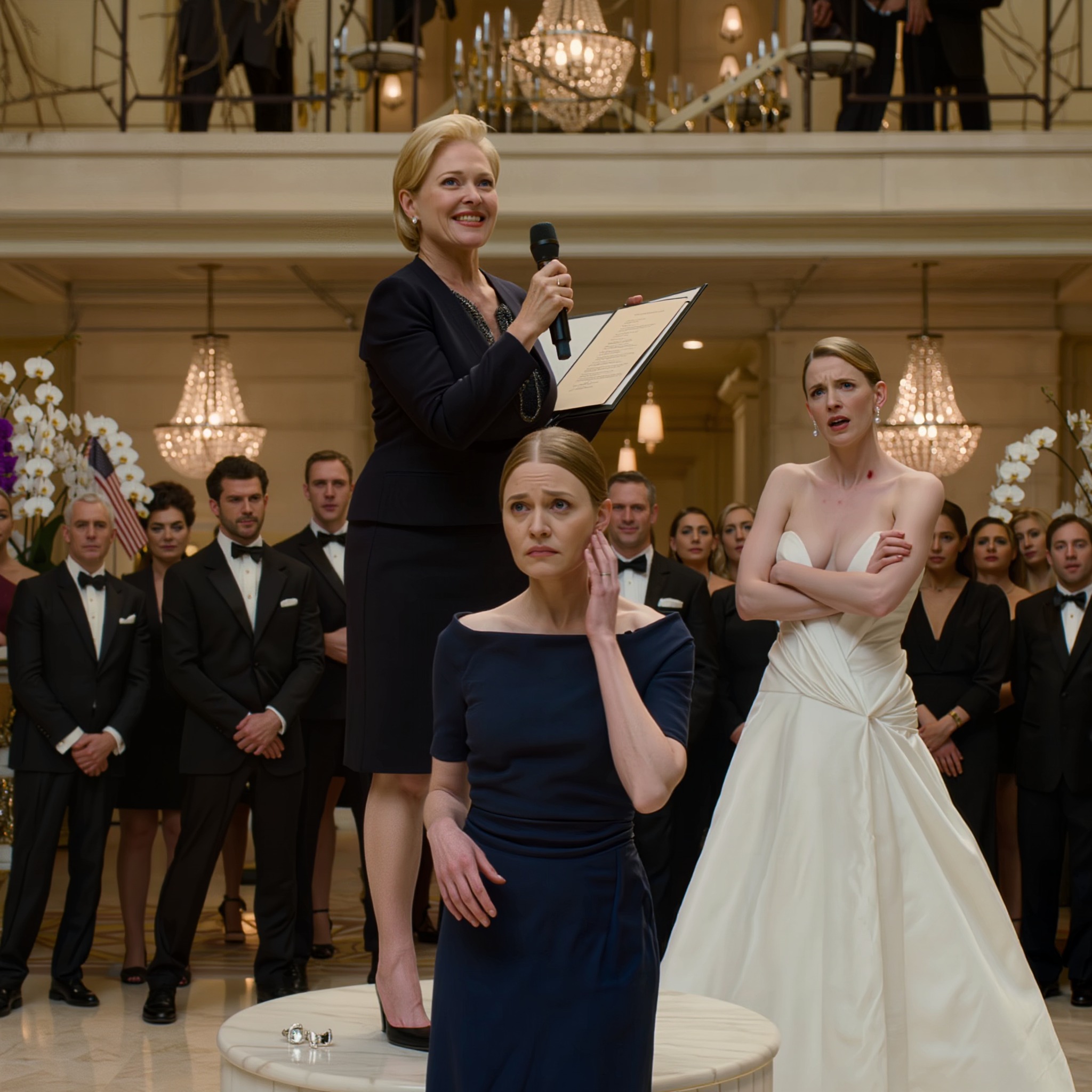 Au mariage de ma sœur, devant près de 200 invités – avocats, juges et membres de la haute société bostonienne –, mes parents m’ont fourré des papiers dans les mains et m’ont exigé de leur céder mon penthouse à 2 millions de dollars en guise de cadeau de mariage. J’ai refusé. Ma mère m’a frappée si fort que ma boucle d’oreille a volé sur le sol en marbre. Je me suis simplement baissée, je l’ai ramassée, je suis sortie, j’ai passé un coup de fil, et une heure plus tard, elle a commencé à perdre le contrôle.