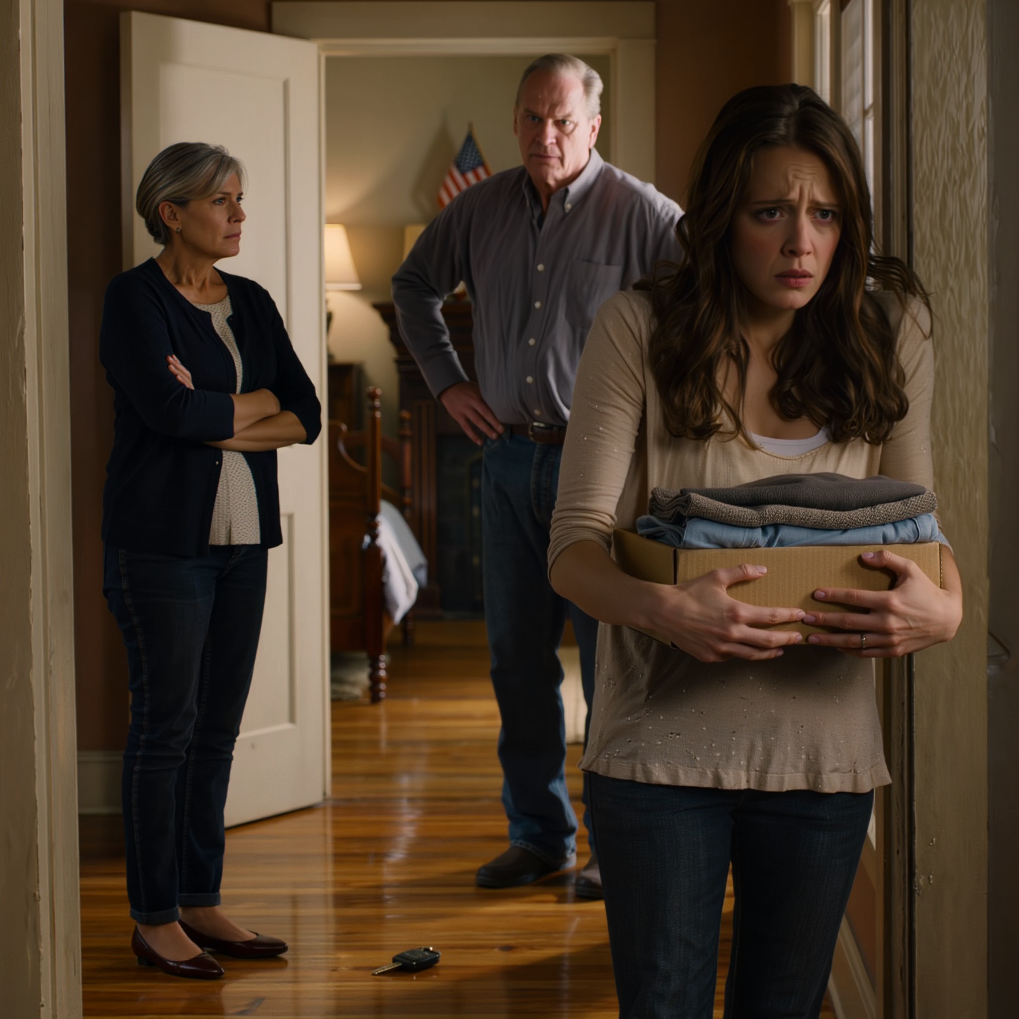 Ma mère m’a dit froidement : « Fais tes valises. Ta sœur a besoin de la plus grande chambre. » Mon père a jeté mes clés de voiture par terre et a déclaré que je paierais quand même le loyer et les charges, « c’est la moindre des choses ». Je n’ai pas protesté, j’ai fait mes valises en silence et je suis partie. Une semaine plus tard, jour pour jour, ils m’ont rappelée d’un ton qui laissait entendre que quelque chose, dans cette maison, commençait à leur échapper.