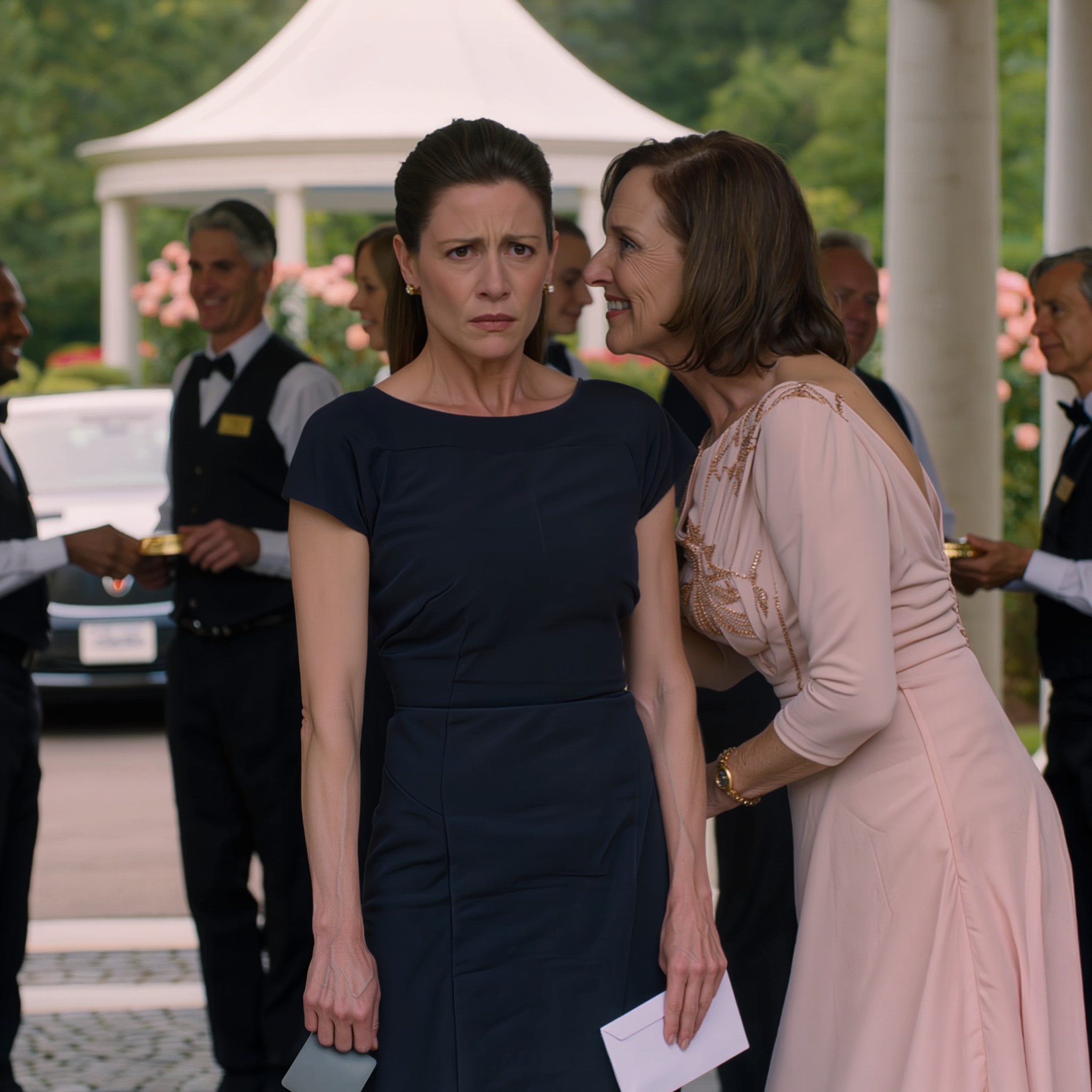 « Ça veut dire pas d’assiette pour toi, Waverly. » Ma mère me l’a chuchoté au mariage de ma sœur à Greenwich, un événement à 200 000 dollars, tandis que le personnel épinglait un badge gris sur ma robe et des badges dorés sur celles des autres invités. J’avais économisé 10 000 dollars pendant trois ans pour la mariée qu’ils adoraient, et alors qu’elle disparaissait dans la réception sans moi, j’ai compris que je détenais bien plus qu’un simple cadeau : je détenais la seule chose qui pouvait gâcher leur journée parfaite.