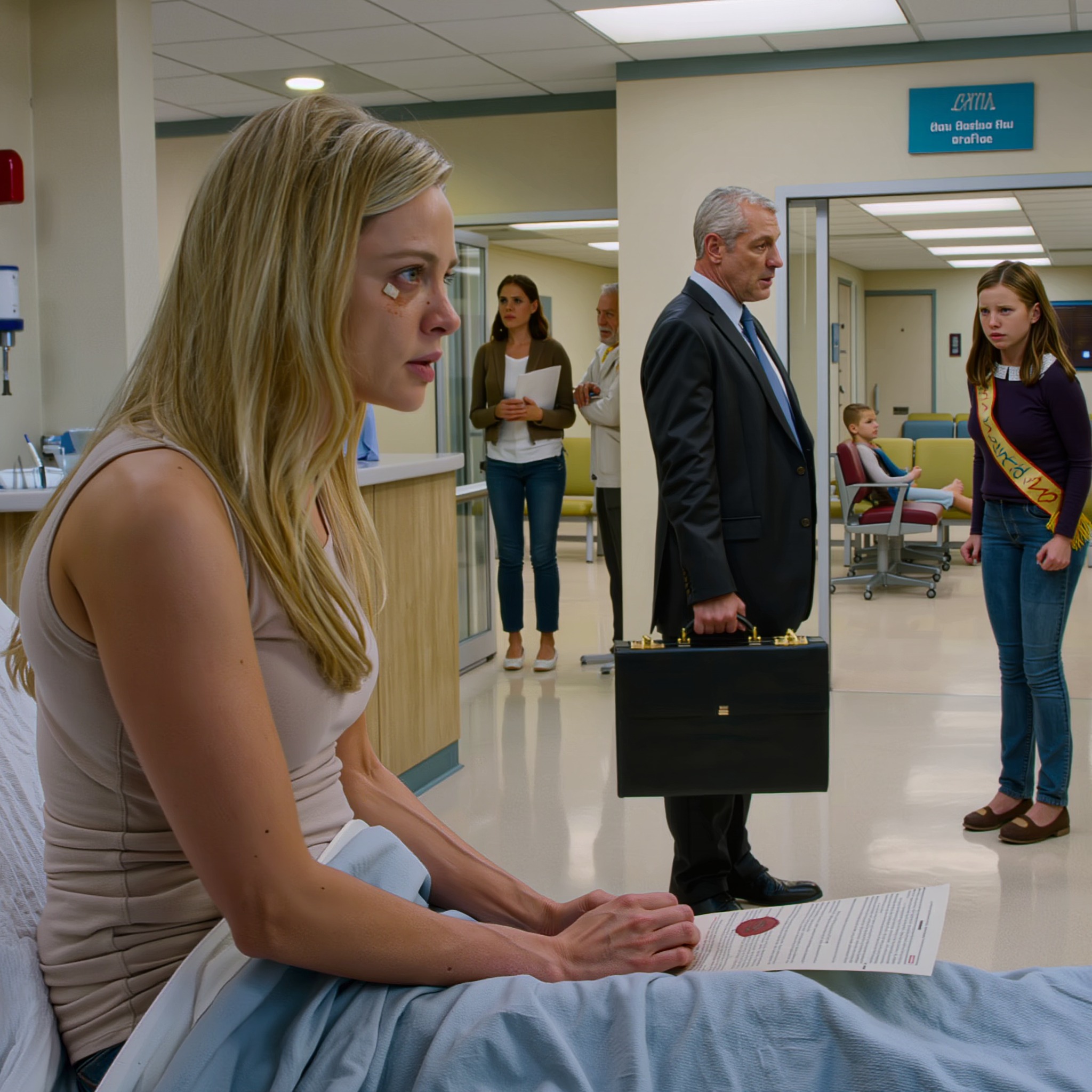 Pour le 20e anniversaire de ma sœur, mes parents ont exigé que je retire de l’argent de mon fonds fiduciaire pour lui acheter une BMW « afin qu’elle soit digne ». Dès que j’ai refusé, tous les visages se sont figés, j’ai été emmenée d’urgence aux urgences, ils ont même essayé de me forcer à signer un document étrange… mais quelques heures plus tard, un homme en costume est entré, a ouvert sa mallette, et une simple phrase sur ce papier a instantanément fait taire les rires dans la pièce.