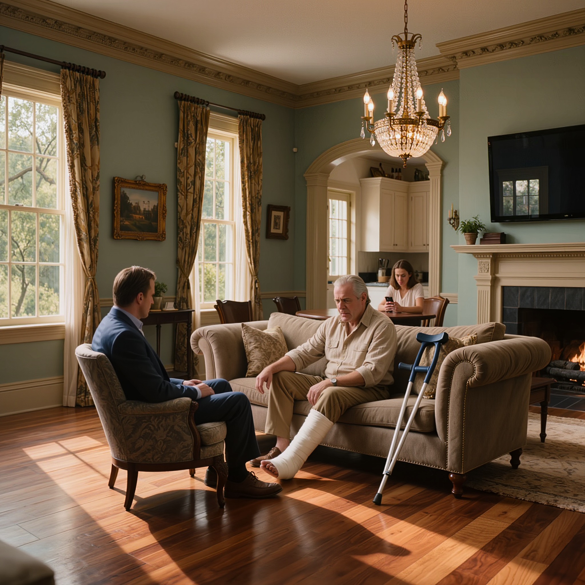 « Va te débrouiller toute seule. Je ne suis pas à ton service.» Mon gendre m’a lancé ces mots alors que j’étais assise sur mon canapé, la jambe cassée, et que ma fille, les yeux rivés sur son téléphone, me prenait pour une étrangère. J’ai souri, attrapé mes béquilles et je n’ai rien dit. Mais avant la fin de la semaine, une simple enveloppe blanche posée sur mon bureau allait me révéler précisément pourquoi il me voulait faible, silencieuse et à l’écart.