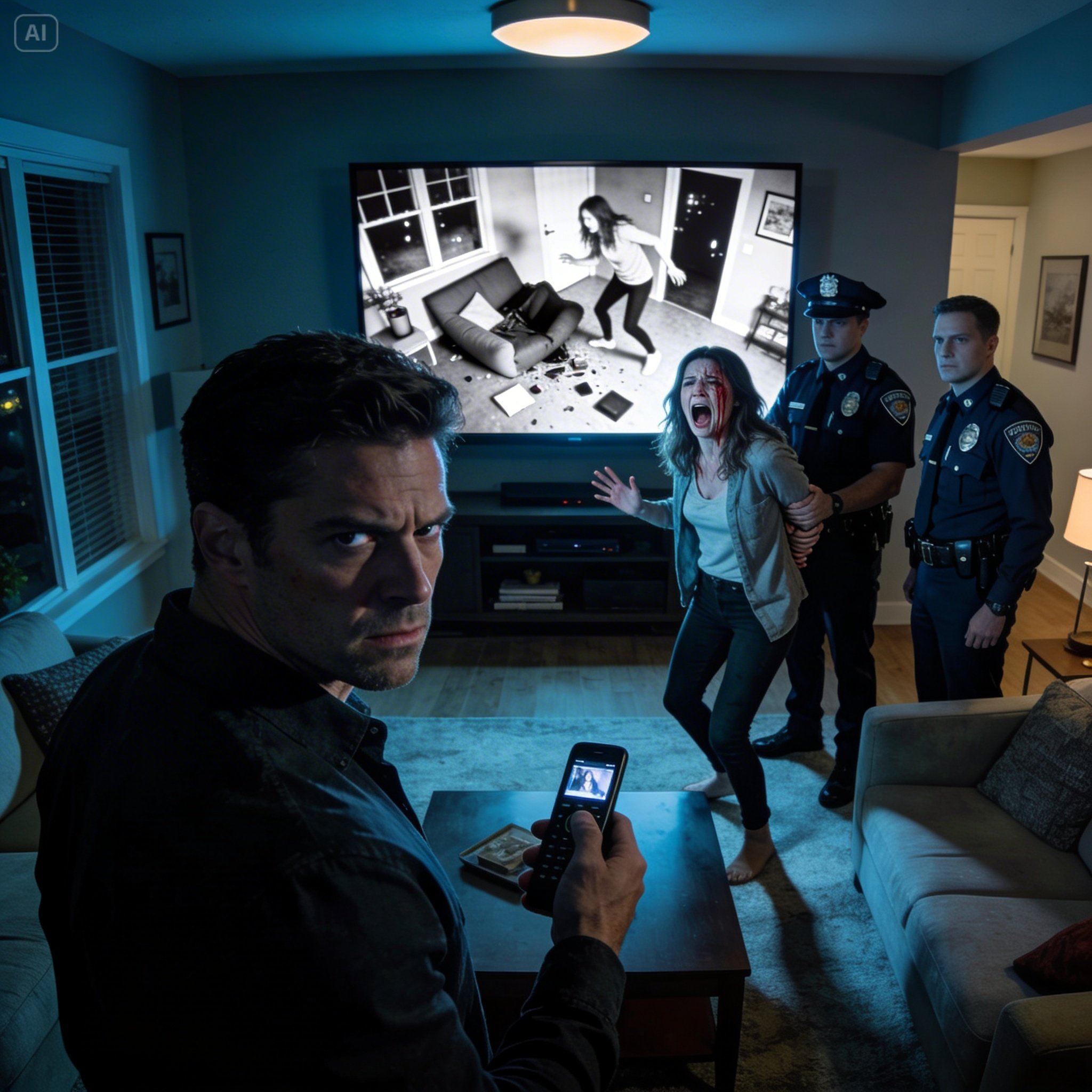 Les deux agents étaient toujours dans le salon quand j’ai lancé la vidéo. Mélanie s’était enveloppée dans une couverture et jouait parfaitement son rôle : mains tremblantes, yeux rouges, respiration saccadée aux bons moments.