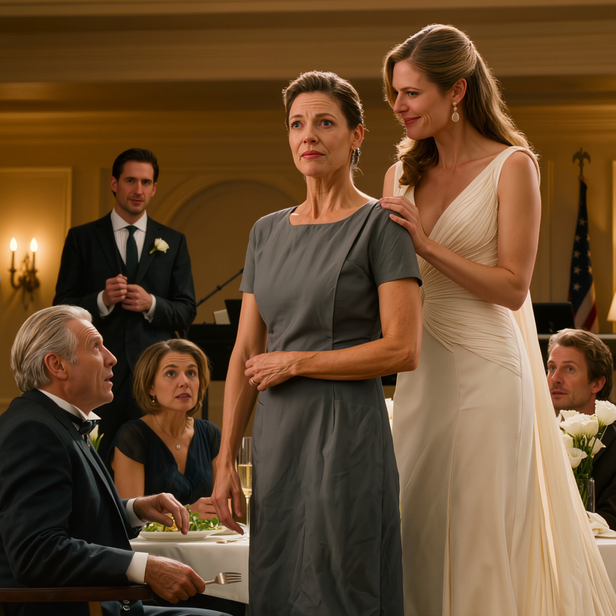 Au dîner de mariage de ma demi-sœur, elle m’a entraînée devant la table du marié en riant : « Voici ma demi-sœur, une infirmière complètement inutile ! » Toute la table a ri avec elle, et avant même que je puisse me rasseoir, le père du marié me fixait du regard, puis a demandé lentement : « Attendez… c’est vous qui… » À partir de ce moment précis, plus personne n’a pu rire.