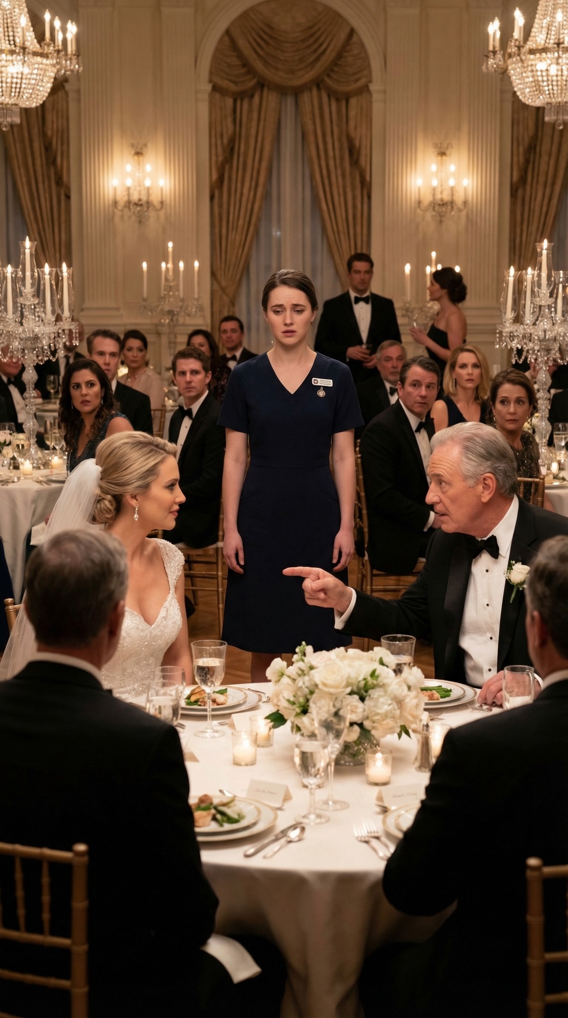 Je suis arrivée au mariage de ma demi-sœur juste après mon service à l’hôpital, épuisée et déjà pleine de regrets. Elle a alors esquissé un sourire forcé, a regardé l’assemblée et a déclaré : « Voici ma demi-sœur, une simple infirmière. » Tout le monde a ri… jusqu’à ce que le père du marié se lève brusquement, me fixe du regard et s’exclame : « Attendez… vous êtes la fille qui a sauvé mon fils ! » Instantanément, un silence de mort s’est abattu sur la salle et le sourire de ma demi-sœur s’est effacé.