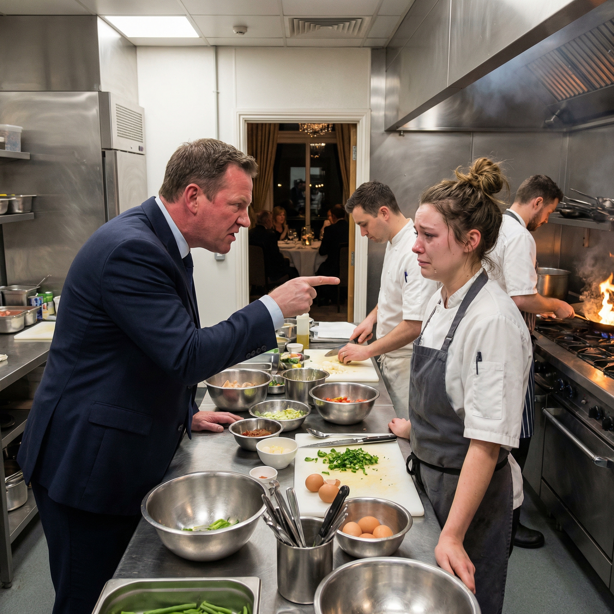 « Reste en cuisine. Ta sœur reçoit les investisseurs VIP ce soir », a ordonné papa lors de l’inauguration de notre restaurant familial. J’ai enlevé mon tablier, je suis sortie par la porte de derrière et je suis partie en voiture. Dix minutes plus tard, l’investisseur principal s’est levé dans la salle à manger et a annoncé : « La chef étoilée que je suis venu financer vient de m’envoyer un texto pour me dire qu’elle démissionne. » Puis il a déchiré le chèque de 5 millions de dollars… juste devant eux !
