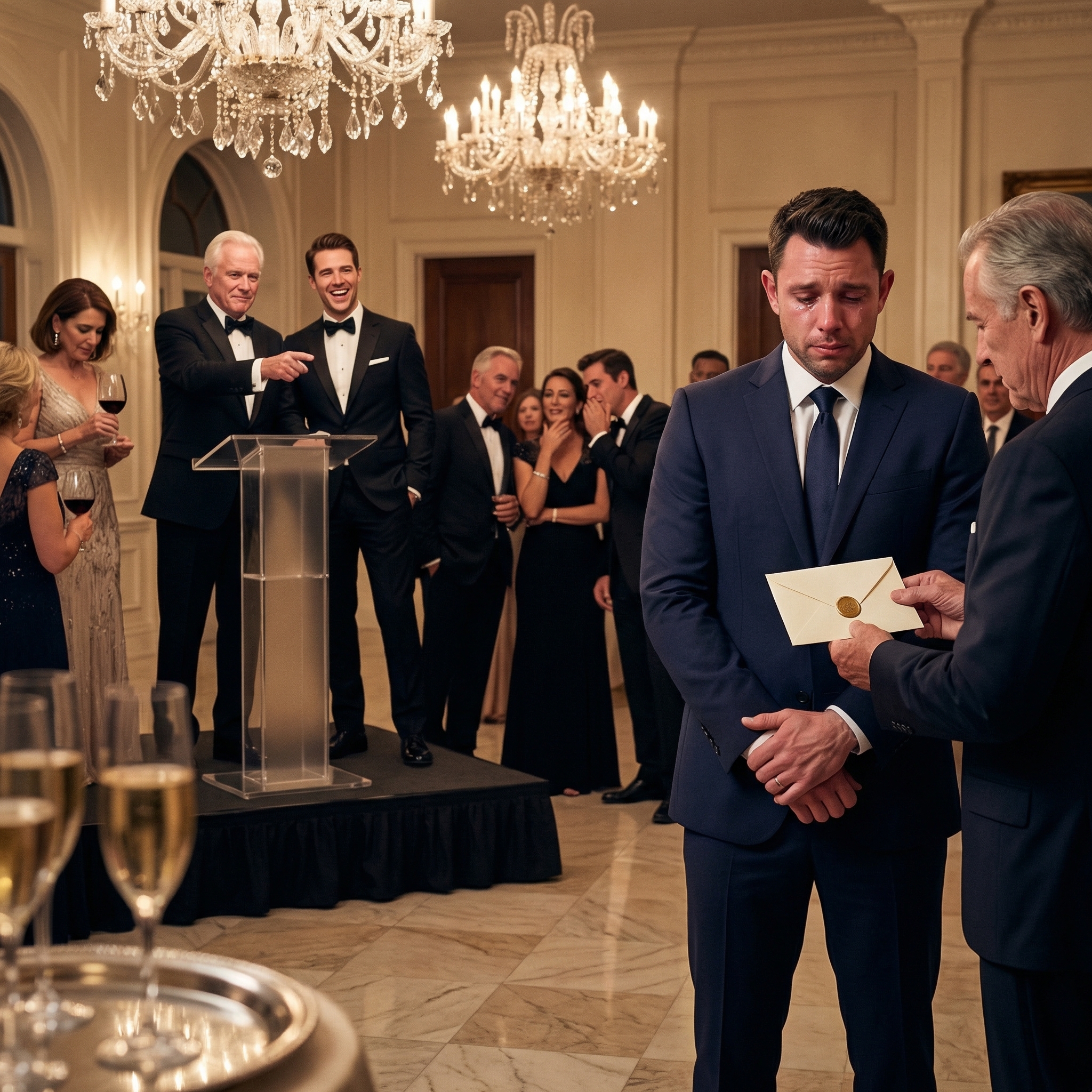 « Levez vos verres au fils qui mérite mon nom », dit mon père en remettant à mon frère l’entreprise, la maison de Malibu et le jet privé, avant de se tourner vers moi avec un sourire si mordant qu’il en était humiliant. Puis, dans une salle de bal remplie de personnes qui lui devaient des faveurs, il prononça la phrase que j’avais répétée toute ma vie – et quelqu’un me glissa une enveloppe scellée dans la main.