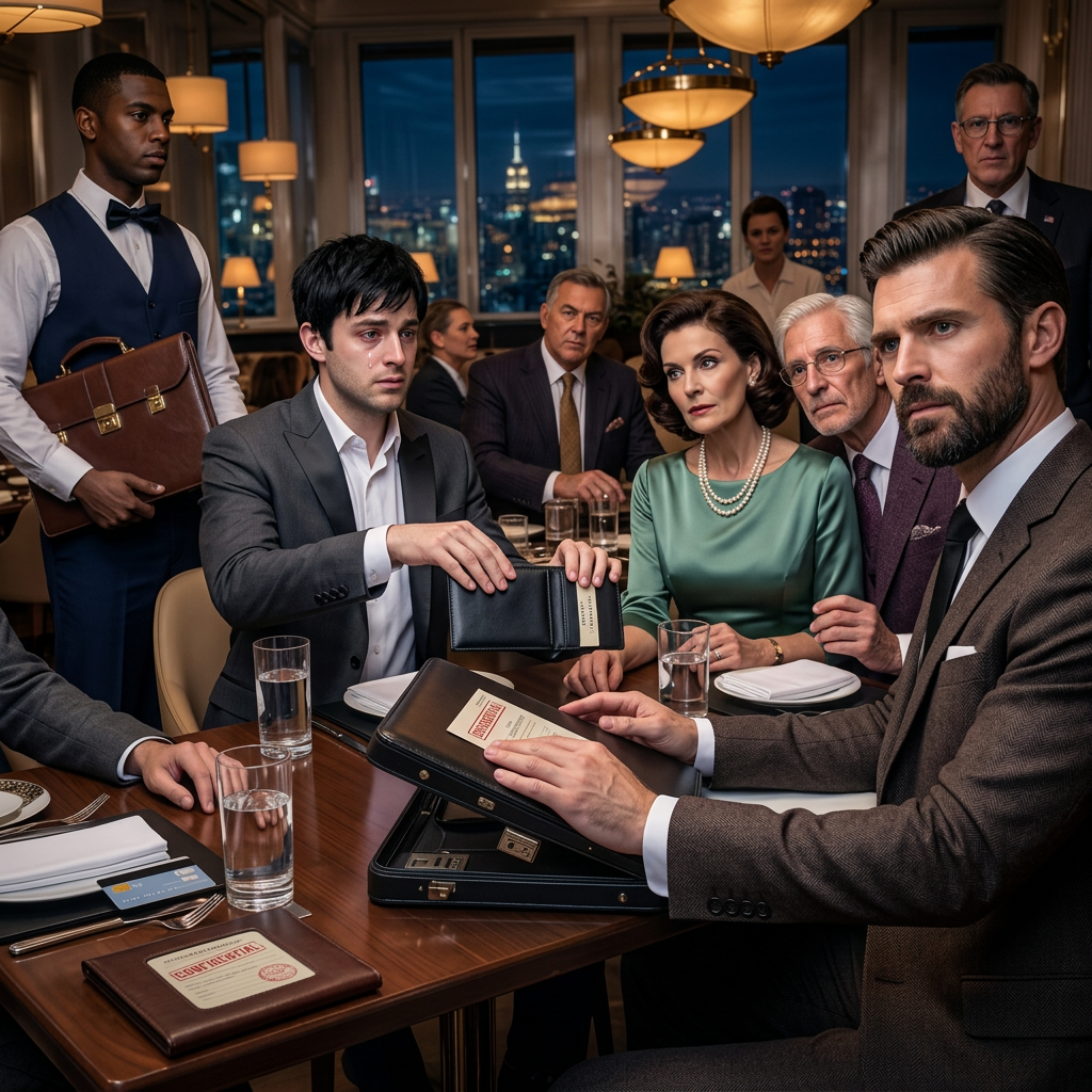 Au restaurant, mon frère a trinqué et a dit : « À toute la famille, sauf Liam. Il est adopté. » Tout le monde a ri. Puis le serveur a posé le dossier noir devant moi : 3 270 $ pour toute la table. Je l’ai repoussé et j’ai dit : « Mettez-le au nom de mon frère, c’est lui qui a fait la réservation. » Son sourire s’est effacé… et le gérant est arrivé.