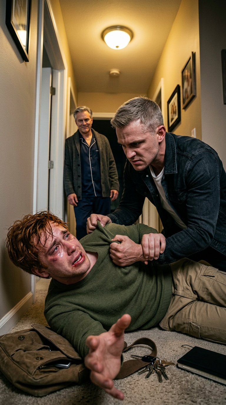 Je me suis réveillée sous les coups et le goût du sang, traînée dans mon propre couloir tandis que mon père, planté là, souriait comme si c’était un spectacle. J’ai réussi à sortir juste le temps d’appeler les secours avant de m’effondrer sur le trottoir. Quand les policiers ont perquisitionné notre maison, ce qu’ils ont découvert a retourné Maplewood contre les Caldwell du jour au lendemain.