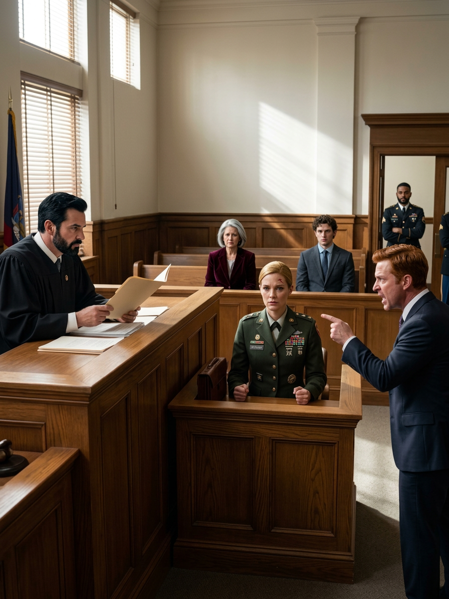 J’avais servi près de vingt ans comme major dans l’armée américaine – j’avais mené des soldats sous le feu ennemi, enterré des amis en terre étrangère, signé des lettres de condoléances à trois heures du matin – mais rien de tout cela ne m’avait préparée au jour où je me suis retrouvée assise dans une salle d’audience californienne et où j’ai entendu mon propre frère se lever, me pointer du doigt et déclarer : « Ce n’est pas une vraie vétérane.» Un silence de mort s’est abattu sur la salle. Le juge a cligné des yeux, comme s’il avait mal entendu. Ma mère fixait intensément ses genoux. Mon jeune frère s’est agité sur son siège – sans rien dire. Et je n’ai pas bronché… non pas parce que ça ne faisait pas mal, mais parce que j’étais venue avec quelque chose dont il ignorait l’existence. J’ai fouillé dans mon étui en cuir, j’en ai sorti un classeur beige, je l’ai apporté au banc… et dès que le juge l’a ouvert, son visage est devenu blanc comme un linge. Il a tourné une page. Puis une autre. Sa mâchoire s’est crispée. Sa voix est devenue basse et tranchante : « Personne ne bouge. Fermez les portes. Immédiatement.» Et avant même que quiconque puisse comprendre ces mots, deux policiers militaires sont entrés par la porte latérale – uniformes impeccables, regard impassible – et ont pris position comme s’ils attendaient ce moment depuis toujours.