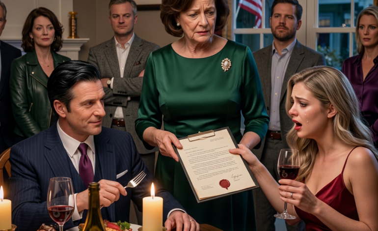 Lors d’un toast à 21h30, ma belle-fille s’est moquée de mon « chômage ». J’ai donc calmement révélé que l’acte de propriété était à mon nom et leur ai donné 30 jours pour déménager. Ce qui a suivi n’était pas qu’un simple drame familial : des clients payant comptant de manière occulte, des comptes disparus, un SMS envoyé par erreur et un second mariage qui a ébranlé son sourire impeccable. Je n’ai pas haussé le ton. J’ai simplement ouvert un dossier et j’ai vu son monde s’écrouler.