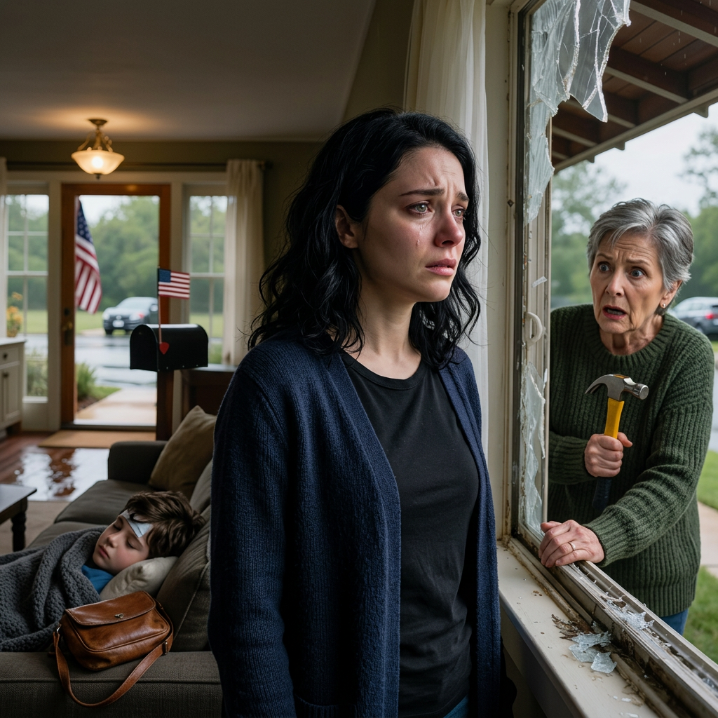 Après que mon mari soit « parti pour Miami », j’ai découvert qu’il nous avait enfermés, mon fils de trois ans et moi, dans notre propre maison de banlieue : pas de courses, pas d’appels, aucune possibilité de sortir. Alors que la fièvre de mon fils montait, un appareil caché près de la porte s’est mis à biper, et la dernière personne à laquelle je m’attendais est arrivée, armée d’une masse : ma belle-mère, autoritaire. Ce qu’elle a révélé sur ses dettes secrètes et la femme à ses côtés nous a contraints à une alliance fragile, avec une heure pour décider.