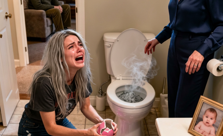 J’ai surpris ma mère en train de jeter les fesses de mon bébé dans les toilettes. « Tu rends la maison déprimante », a-t-elle dit. « Ta sœur est enceinte. Elle n’a pas besoin de ça. » L’urne vide m’a échappé des mains. Je…