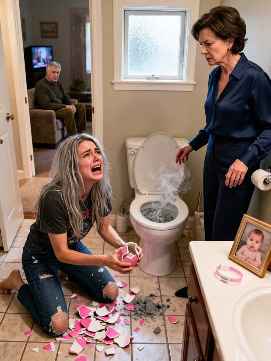 J’ai surpris ma mère en train de jeter les fesses de mon bébé dans les toilettes. « Tu rends la maison déprimante », a-t-elle dit. « Ta sœur est enceinte. Elle n’a pas besoin de ça. » L’urne vide m’a échappé des mains. Je…