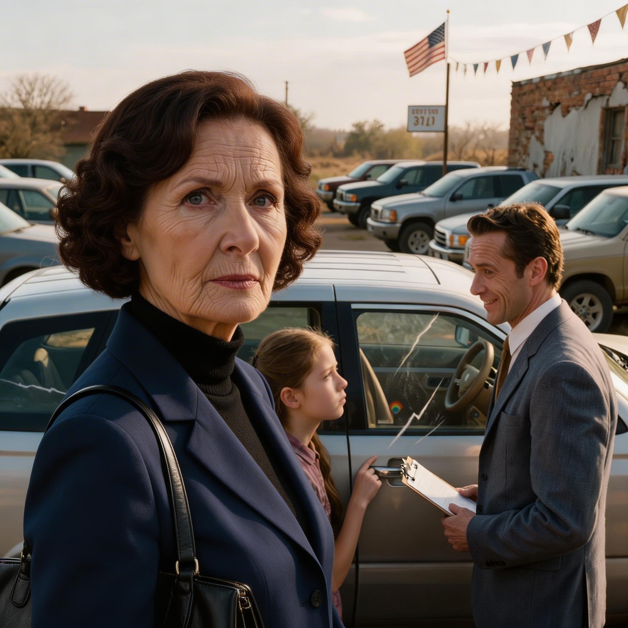 Chez le concessionnaire, ma petite-fille a chuchoté : « Mamie… c’est la voiture “volée” de maman.» Je me suis figée. Lorsque j’ai confronté le vendeur, une vérité troublante a commencé à se dévoiler. Mais ce que j’ai découvert ensuite était bien plus perturbant que je ne l’avais jamais imaginé…