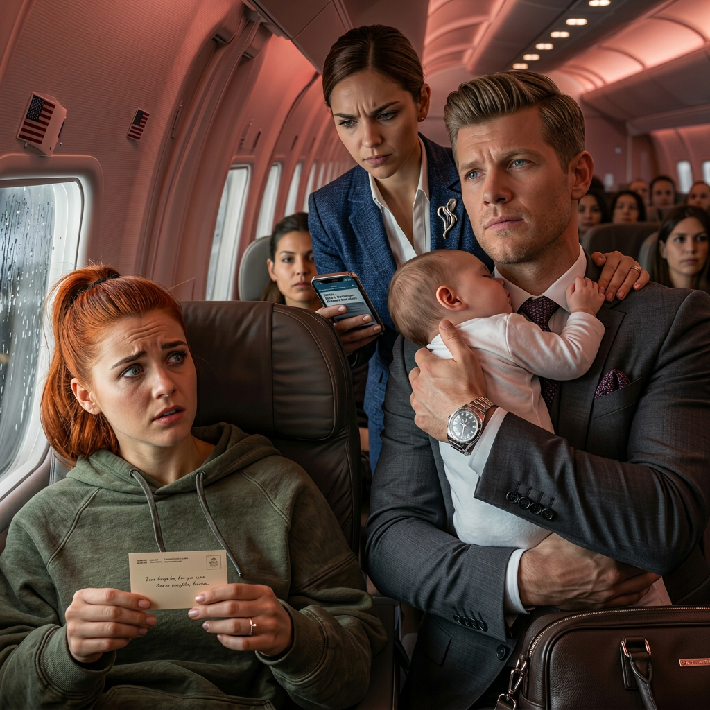 Une jeune fille pauvre, berçant son bébé endormi sur l’épaule d’un PDG, s’endort pendant un vol, mais à son réveil, elle a le cœur serré lorsqu’il se présente.
