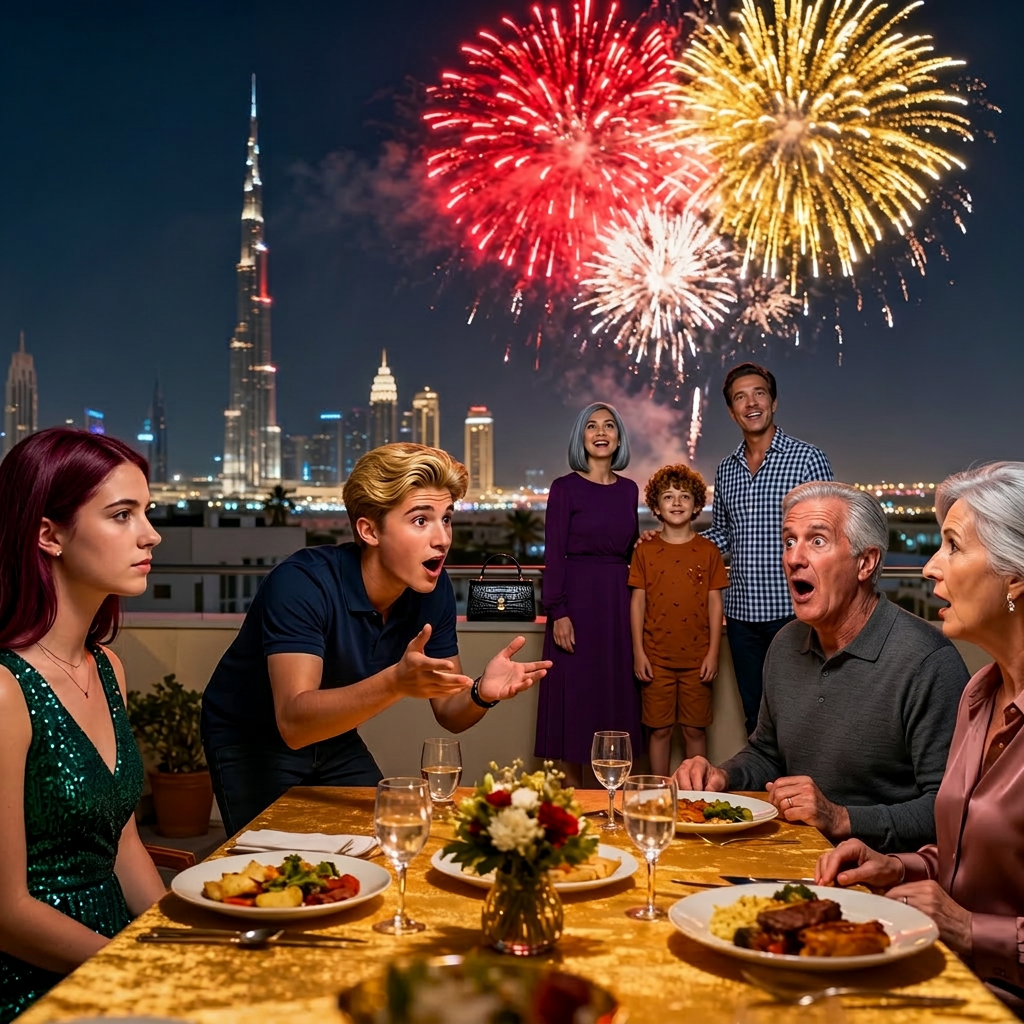 Au dîner, mon cousin m’a dit : « J’ai tellement hâte d’être au voyage du Nouvel An ! Mes parents ont paniqué. Ils ont organisé des vacances en famille sans mes enfants. » Je n’ai rien dit. Au lieu de cela, j’ai emmené ma famille à Dubaï et j’ai partagé les feux d’artifice. Le coup de fil furieux de mon père le lendemain matin a révélé leur mensonge à tout le monde…